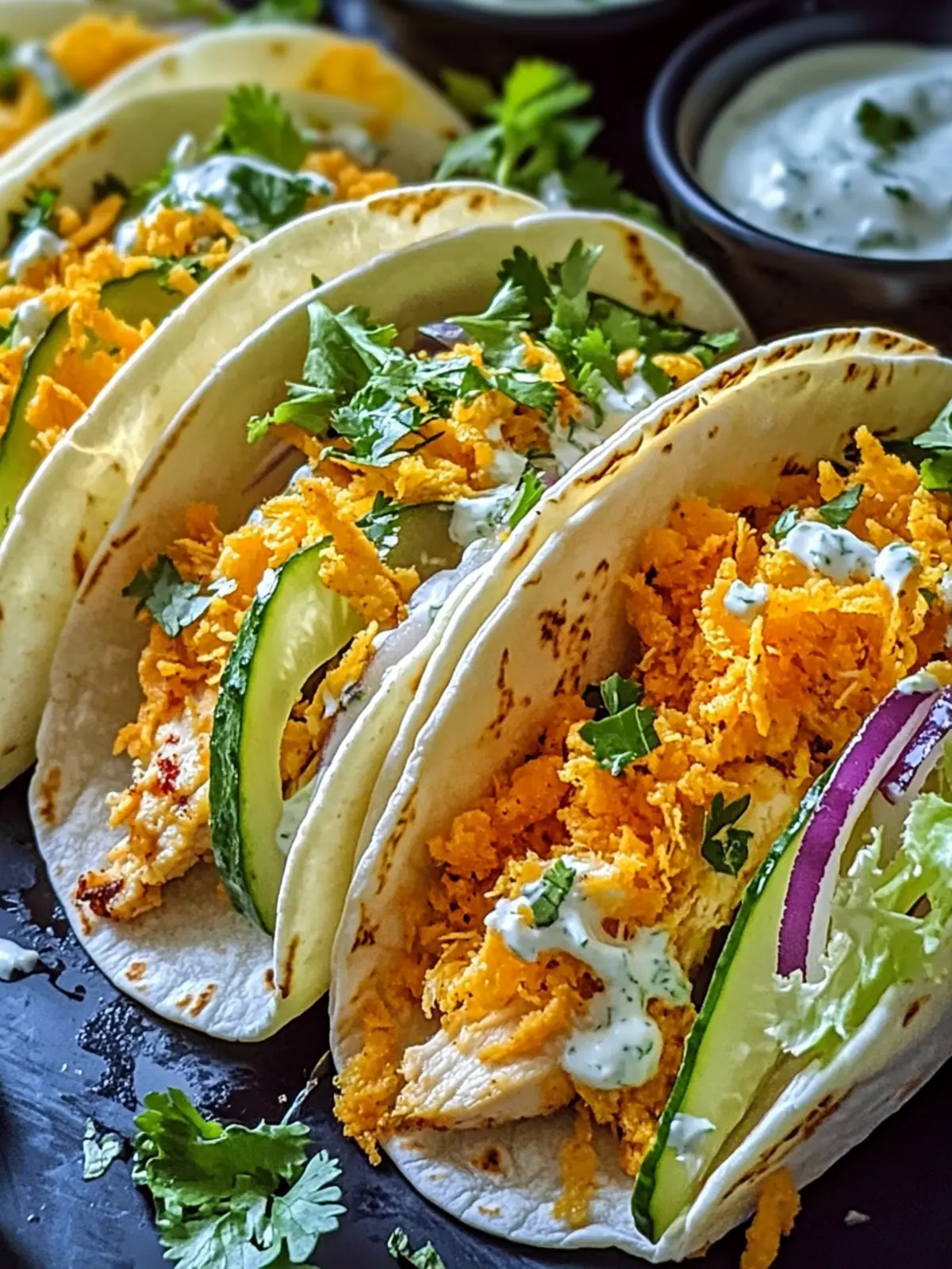 Dill Pickle Ranch Smash Chicken Tacos