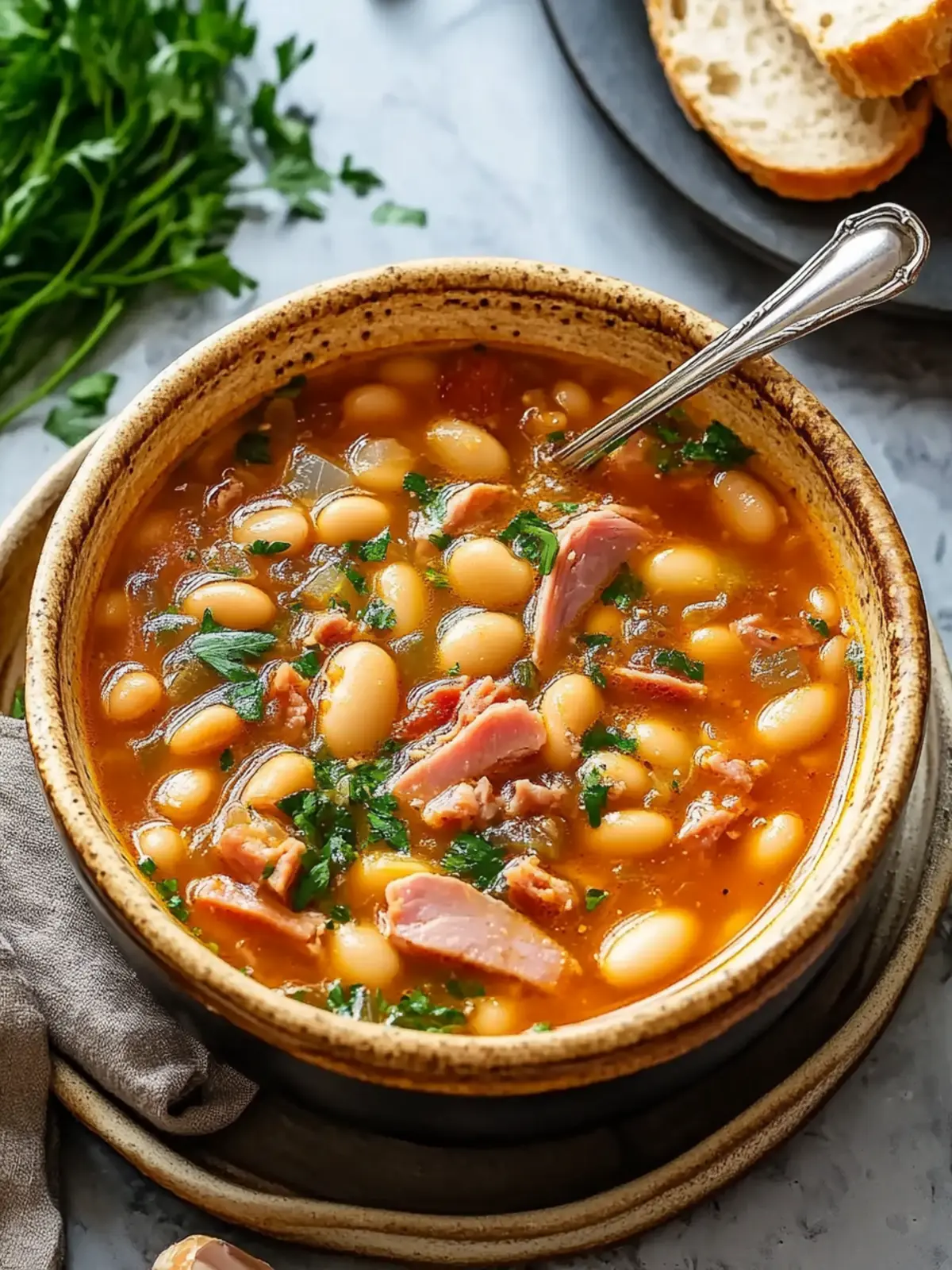 Spicy Ham and Bean Soup
