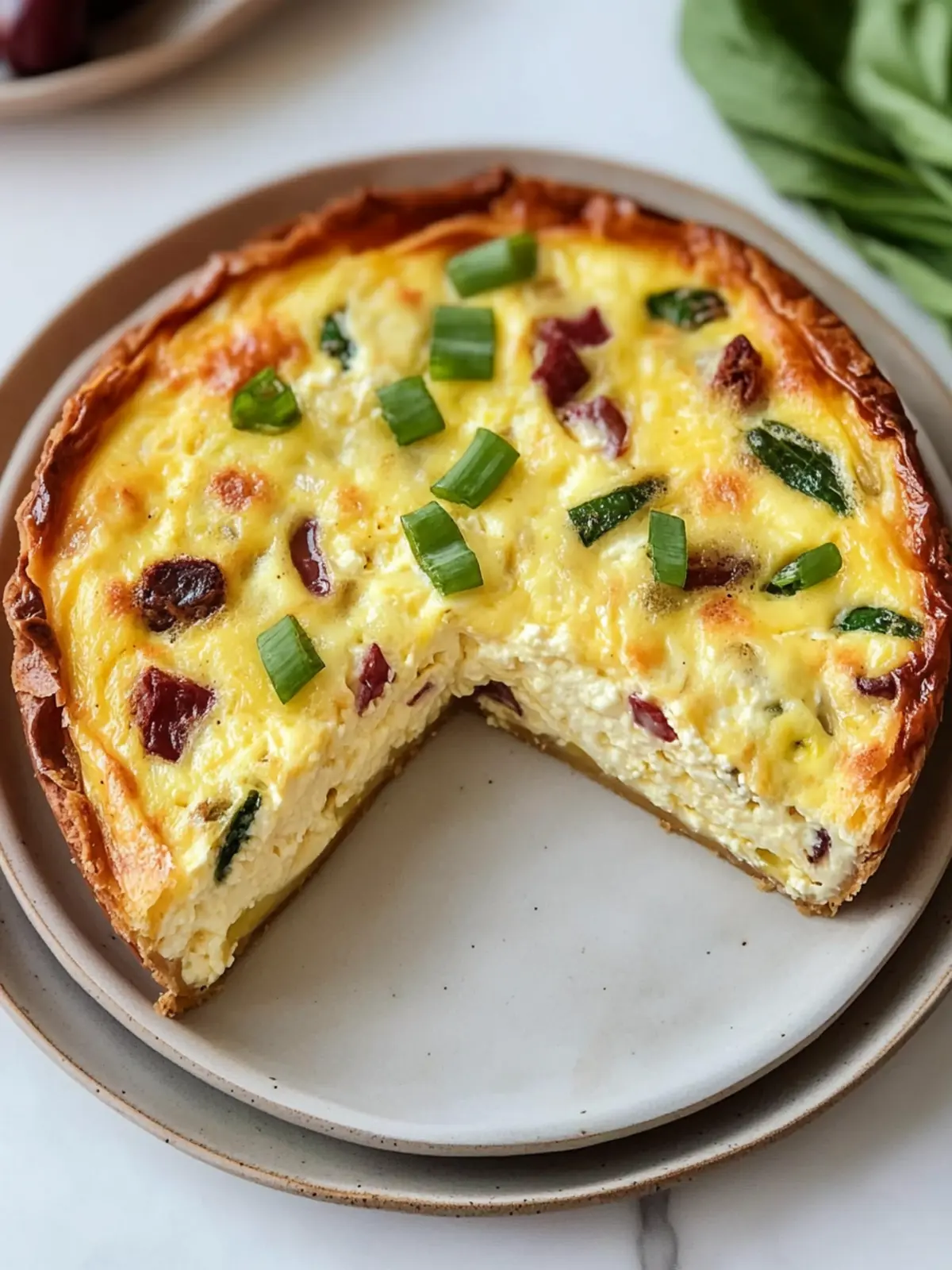 Fluffy Crustless Ricotta Quiche