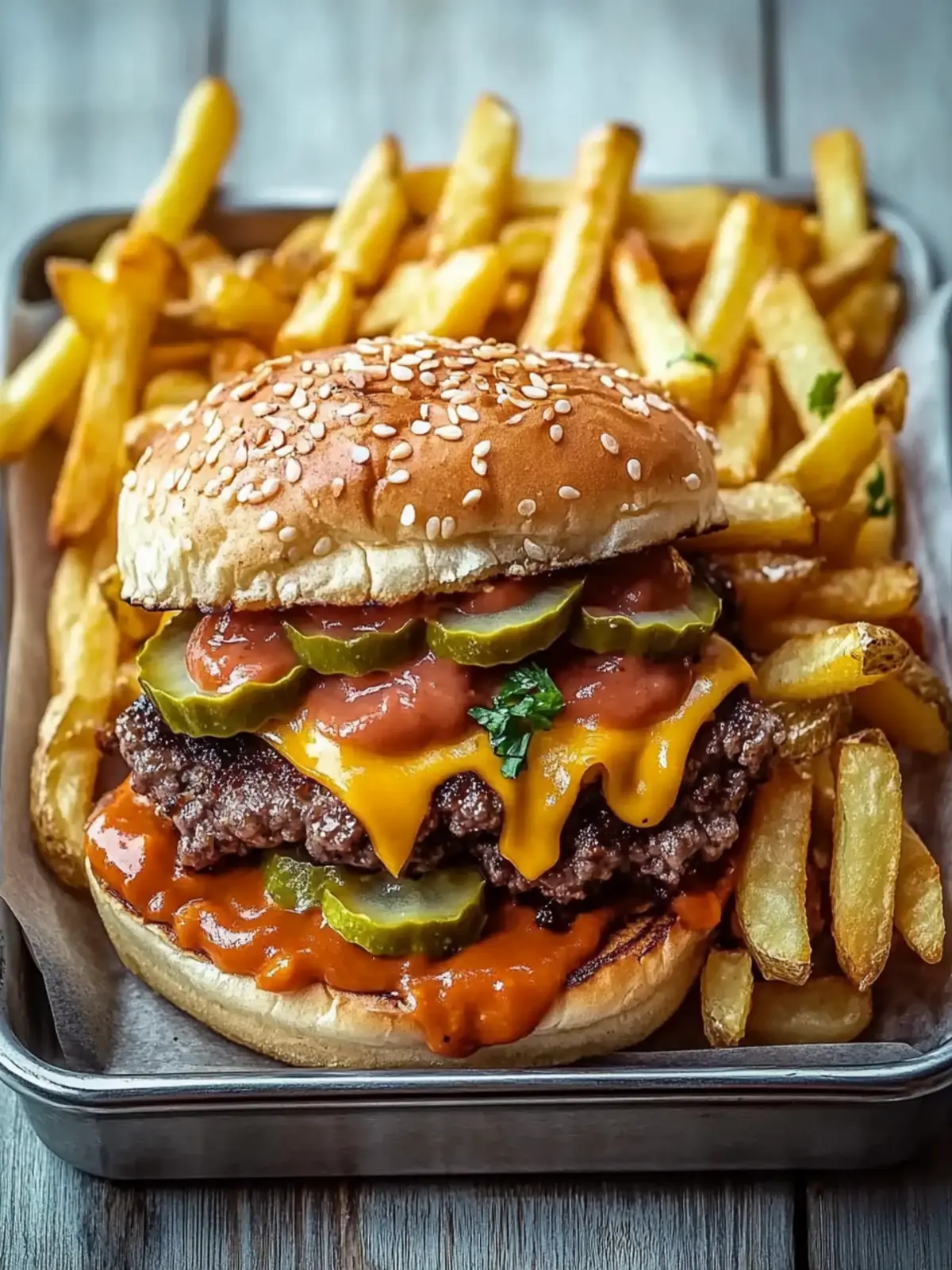 Hearty Smash Burger Fries