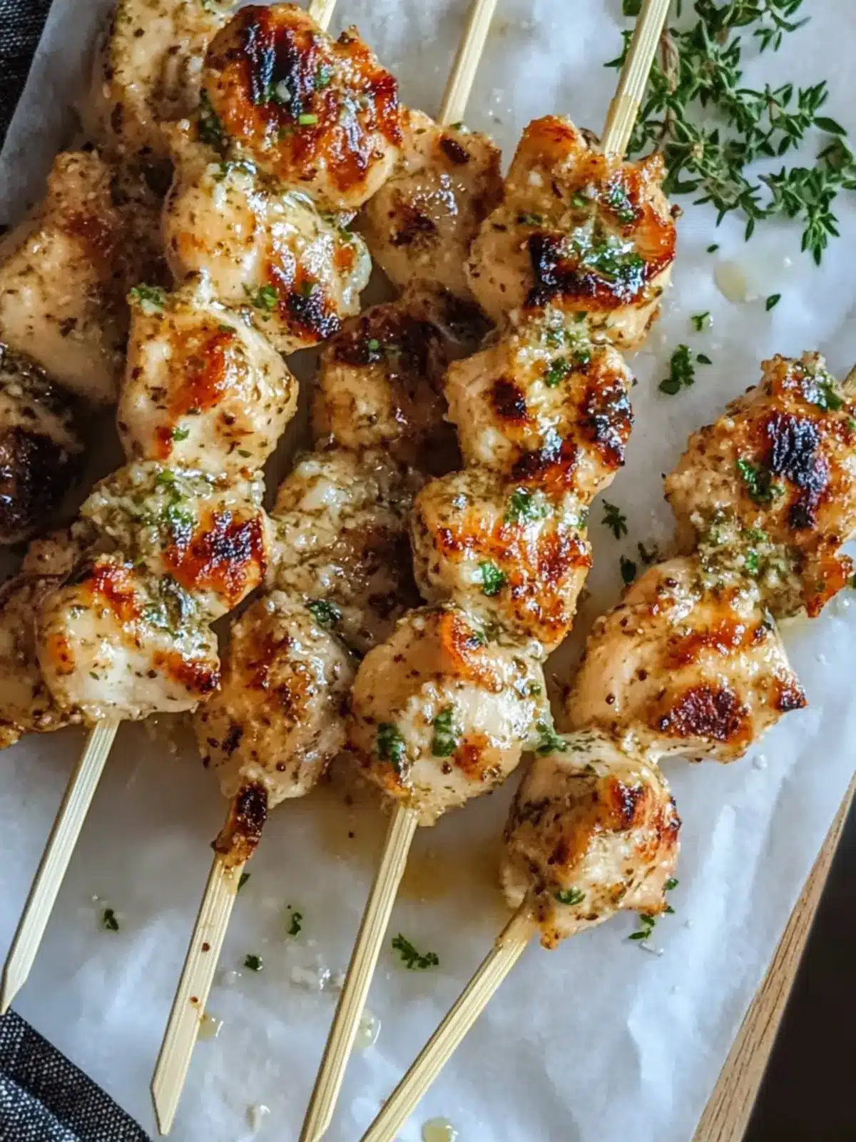 Ranch Garlic Parmesan Chicken Skewers