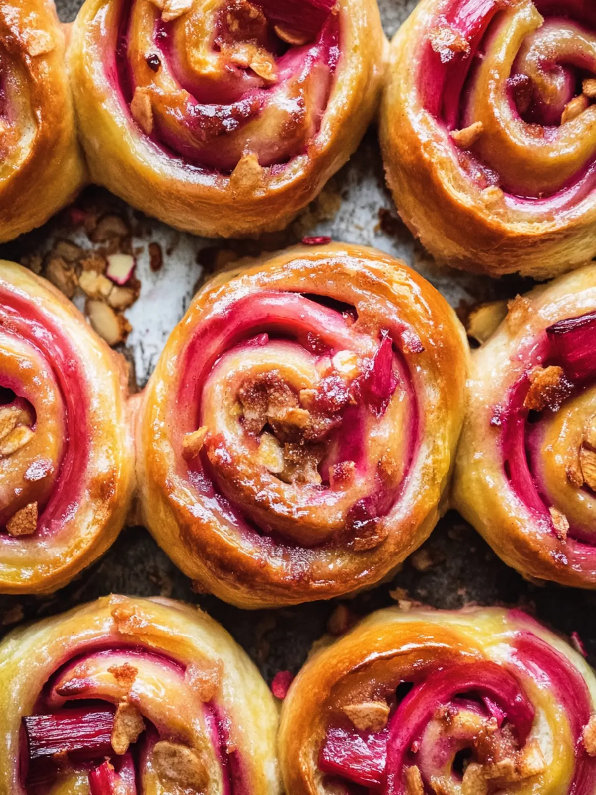 Vegan rhubarb and ginger buns