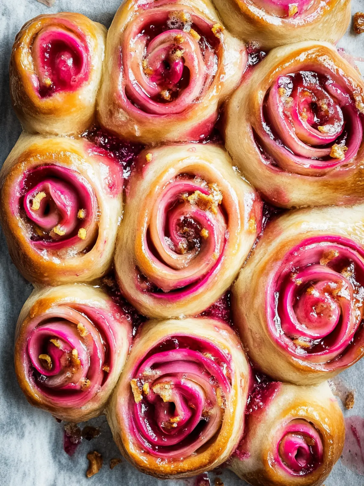 Vegan rhubarb and ginger buns