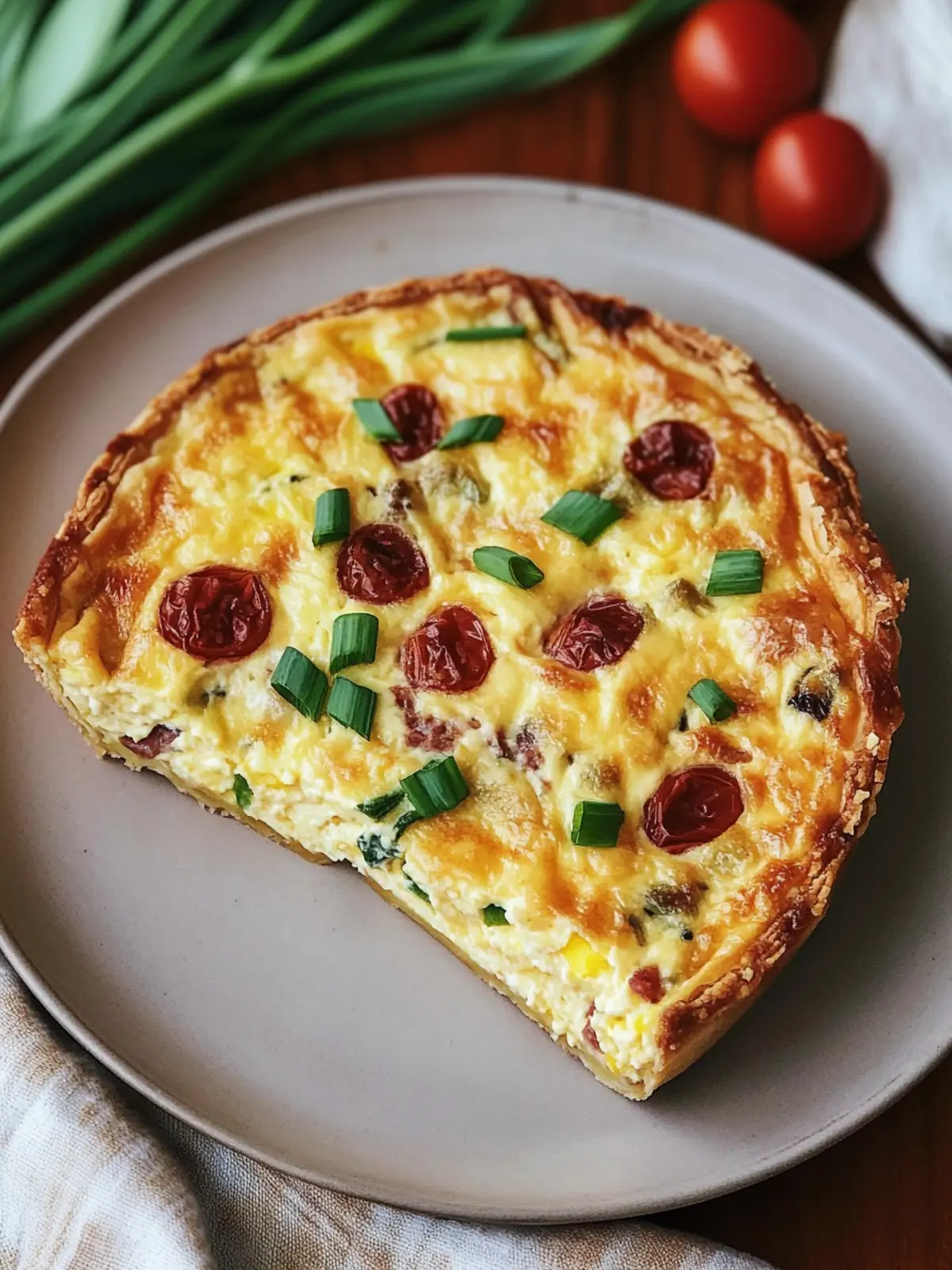 Fluffy Crustless Ricotta Quiche