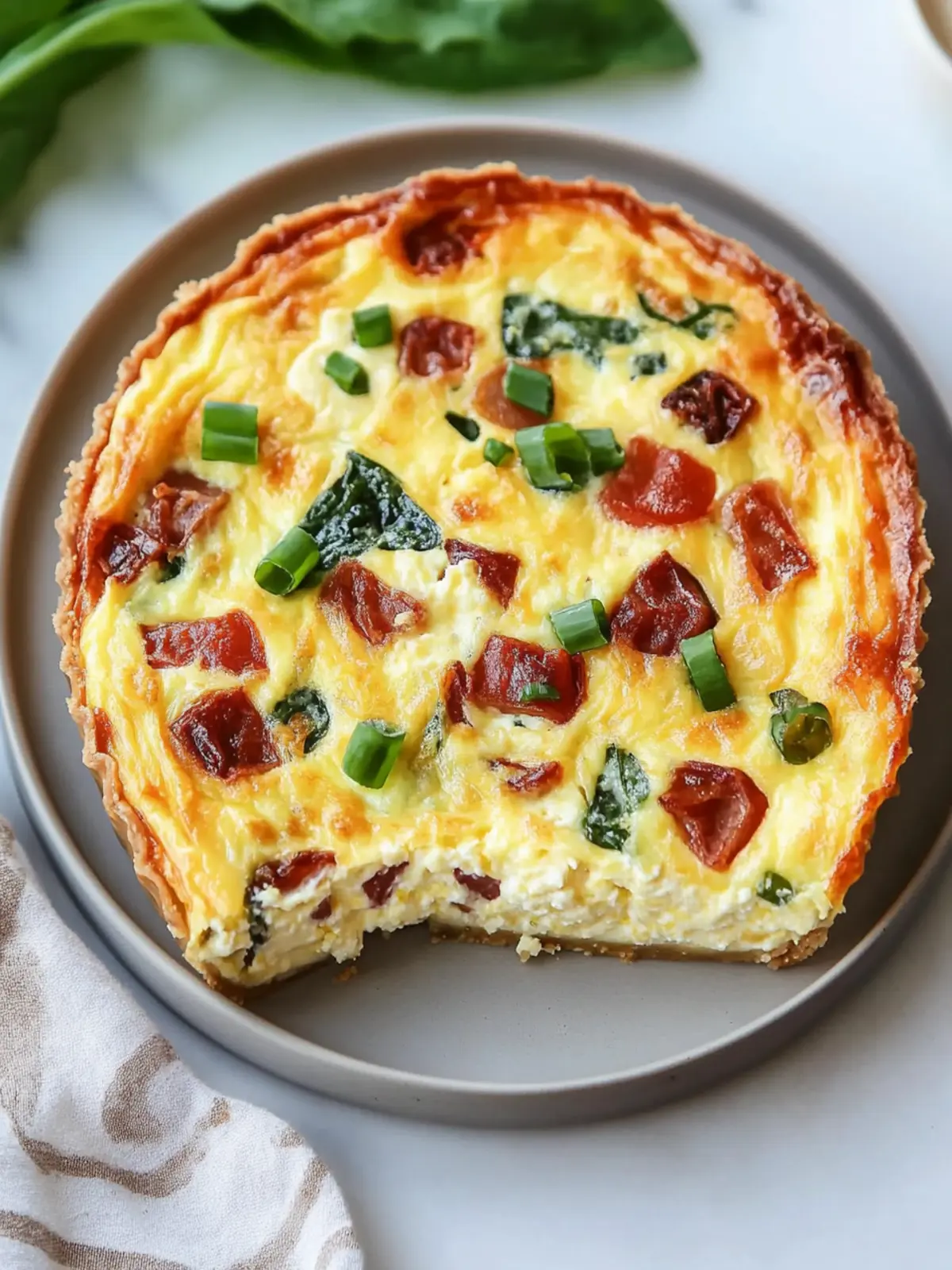 Fluffy Crustless Ricotta Quiche