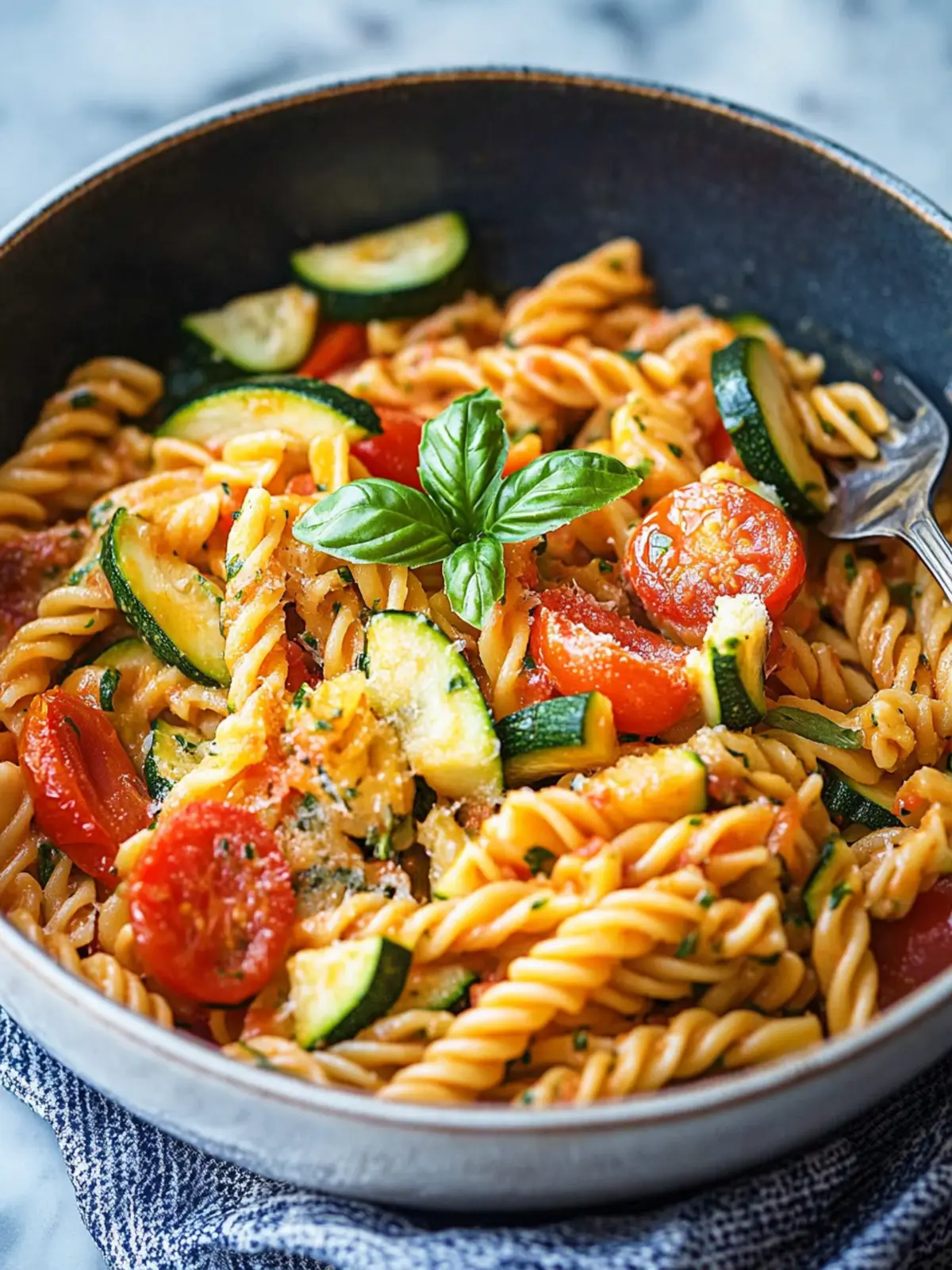 Healthy Tomato Zucchini Pasta