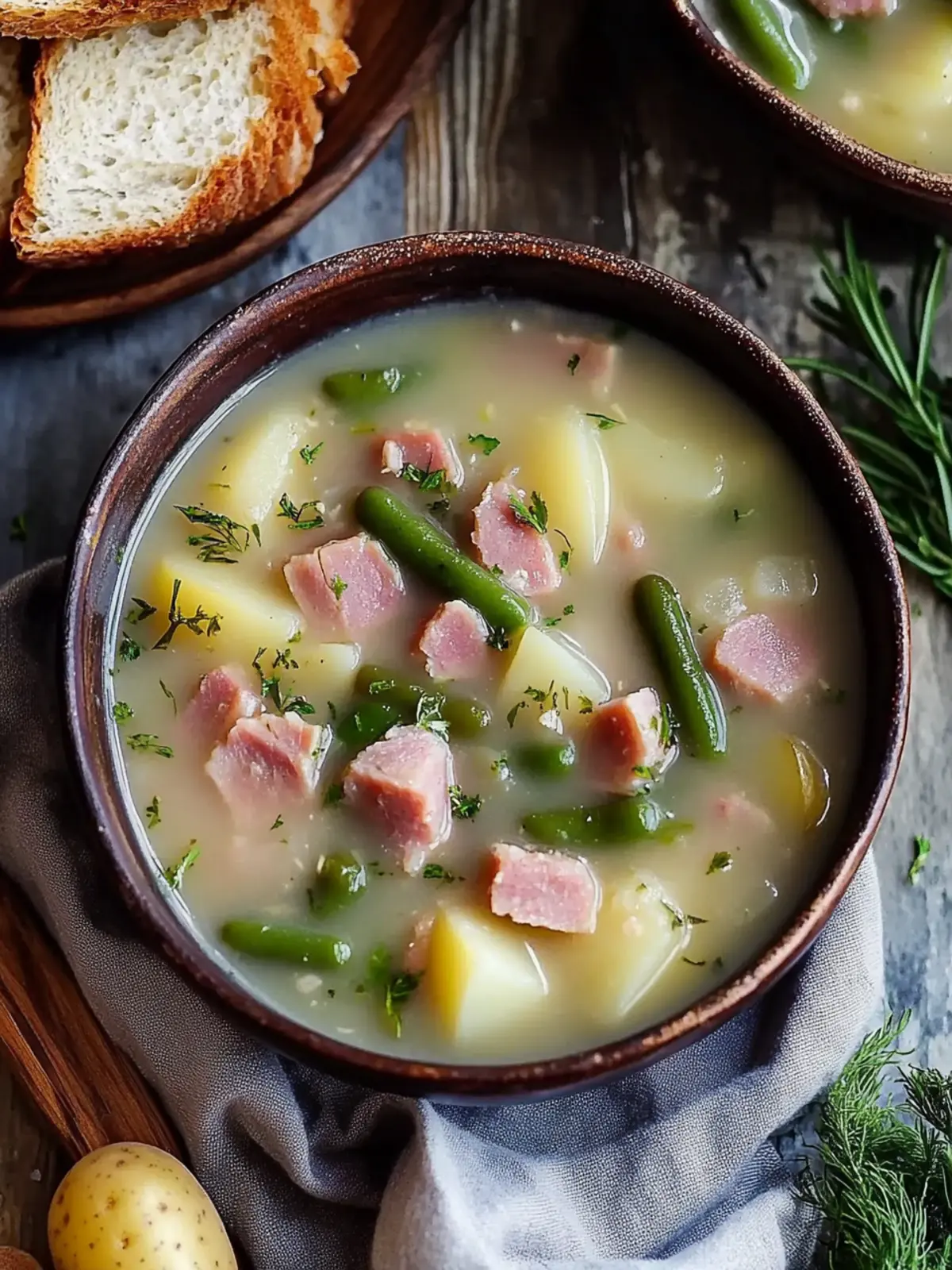 Ham Green Bean and Potato Soup