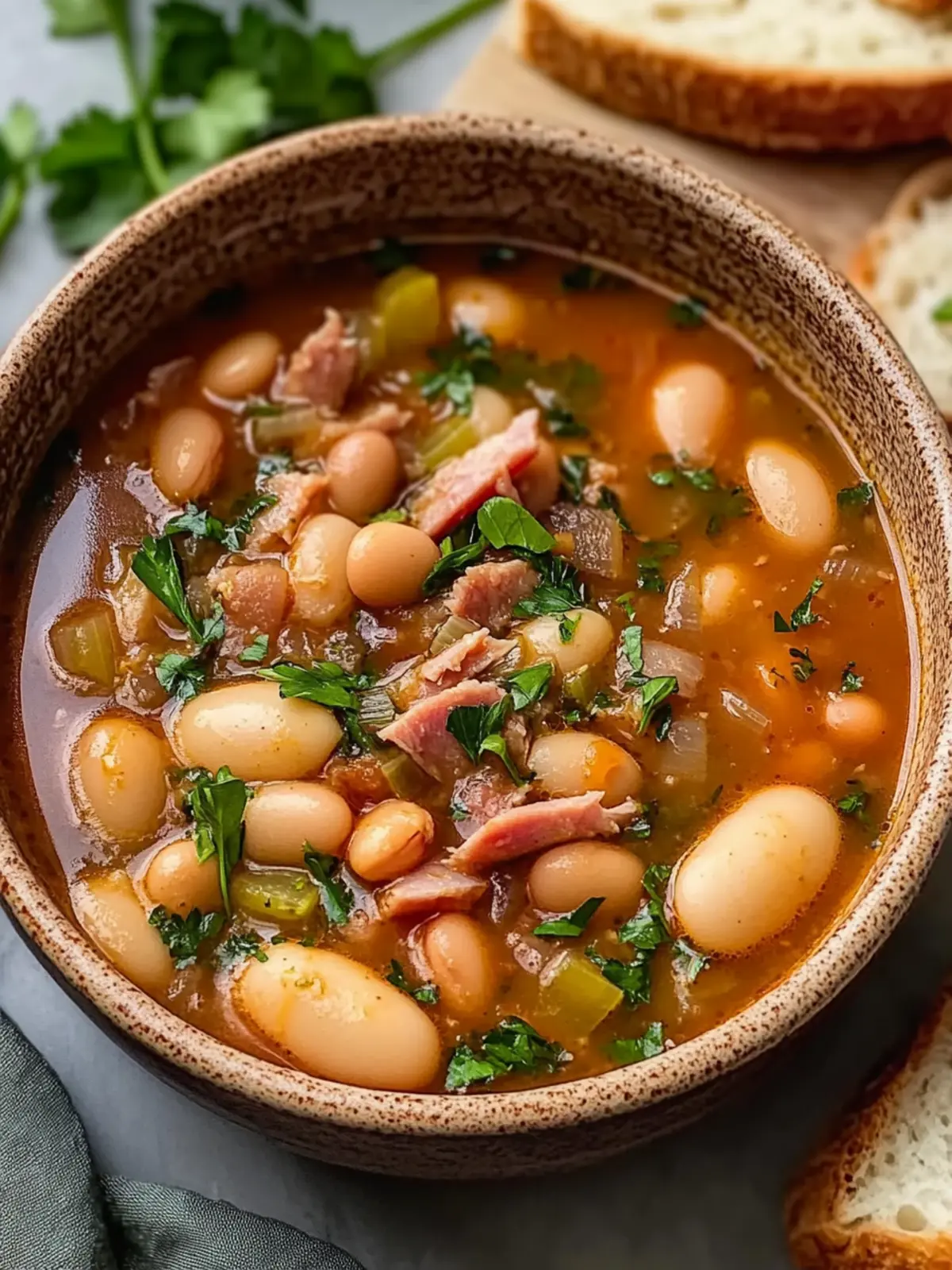 Spicy Ham and Bean Soup