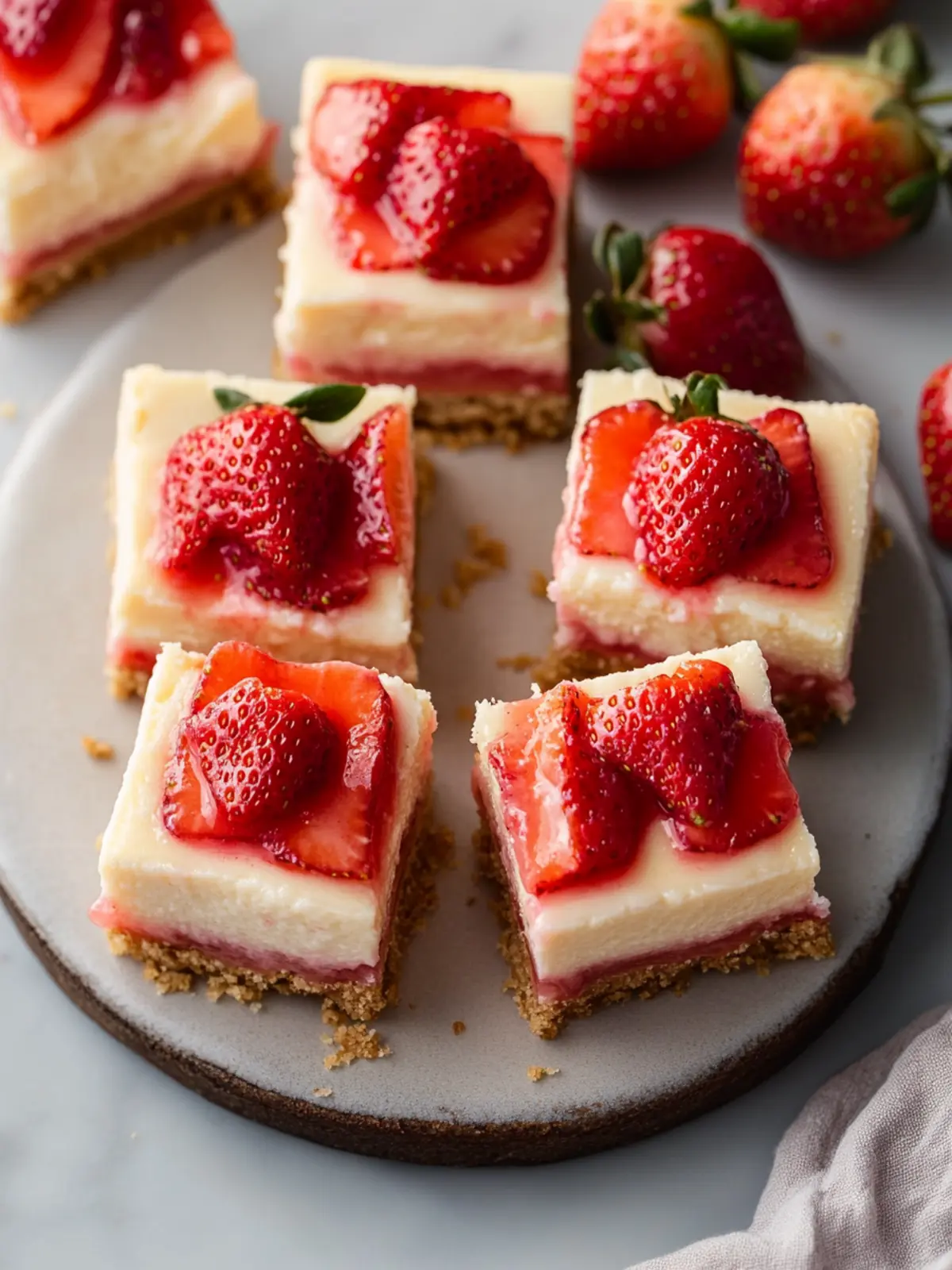 Strawberry Rhubarb Cheesecake Bars