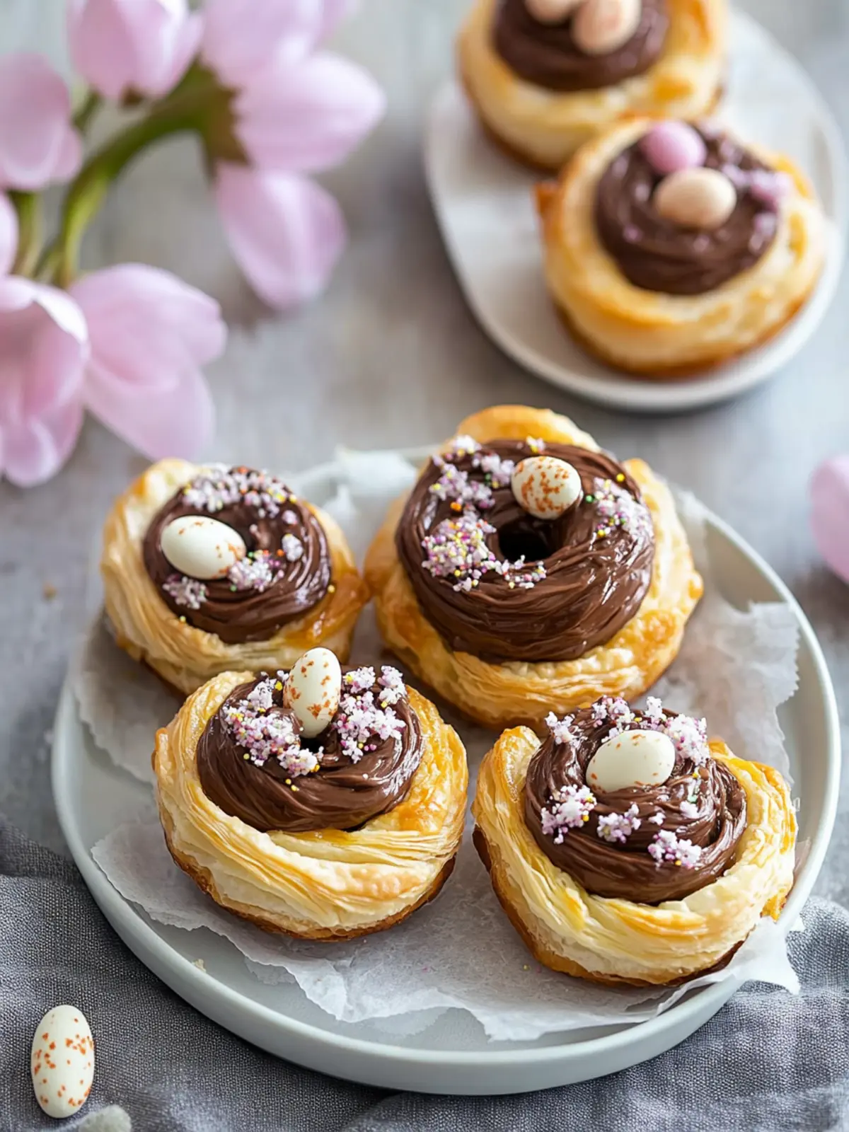 Puff Pastry Easter Nests With Nutella