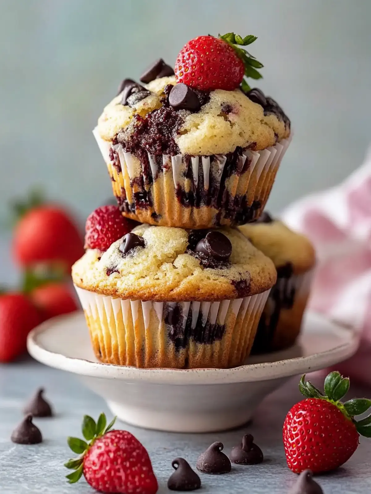 Strawberry Chocolate Chip Muffins