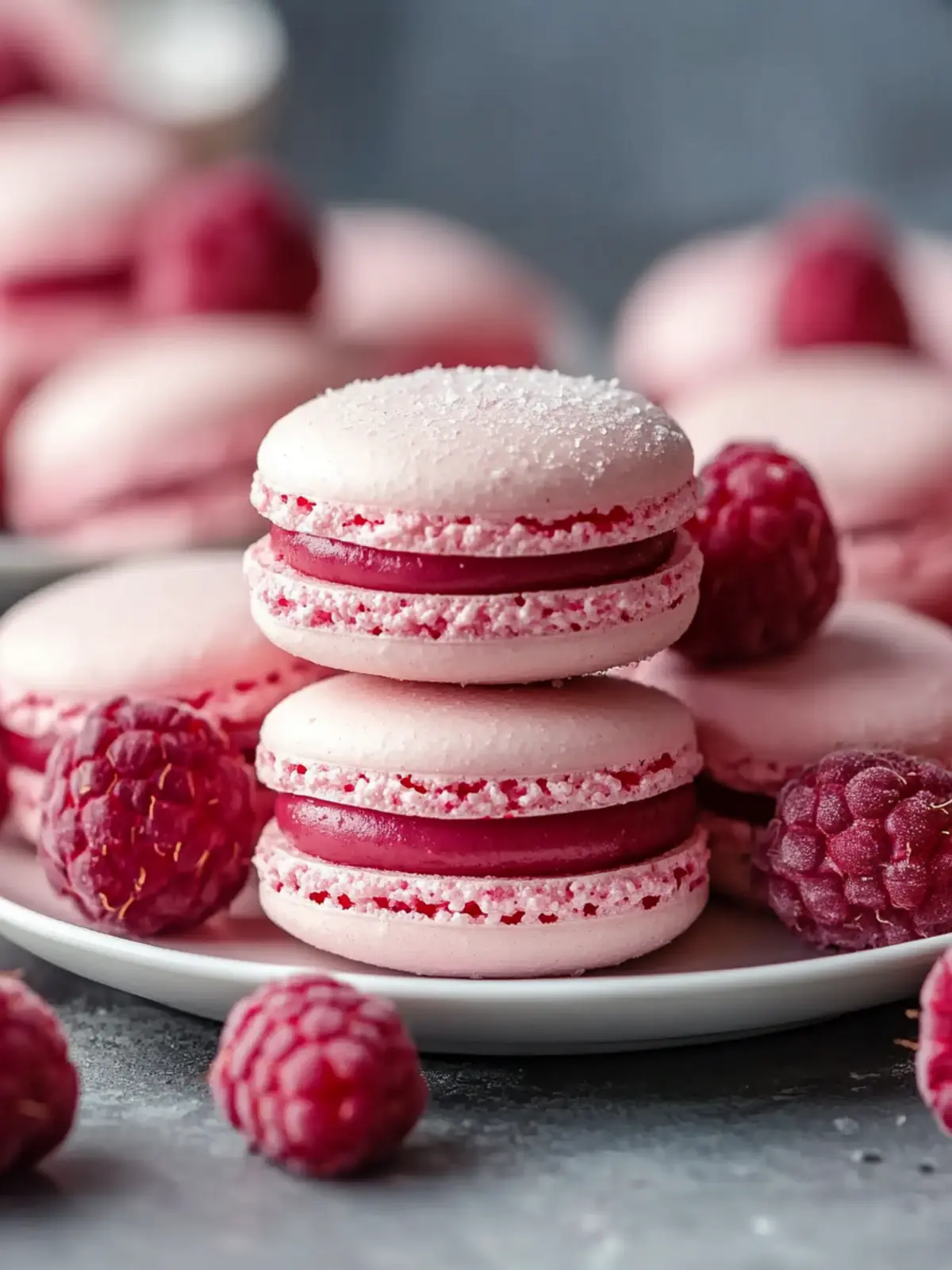 Raspberry Macarons