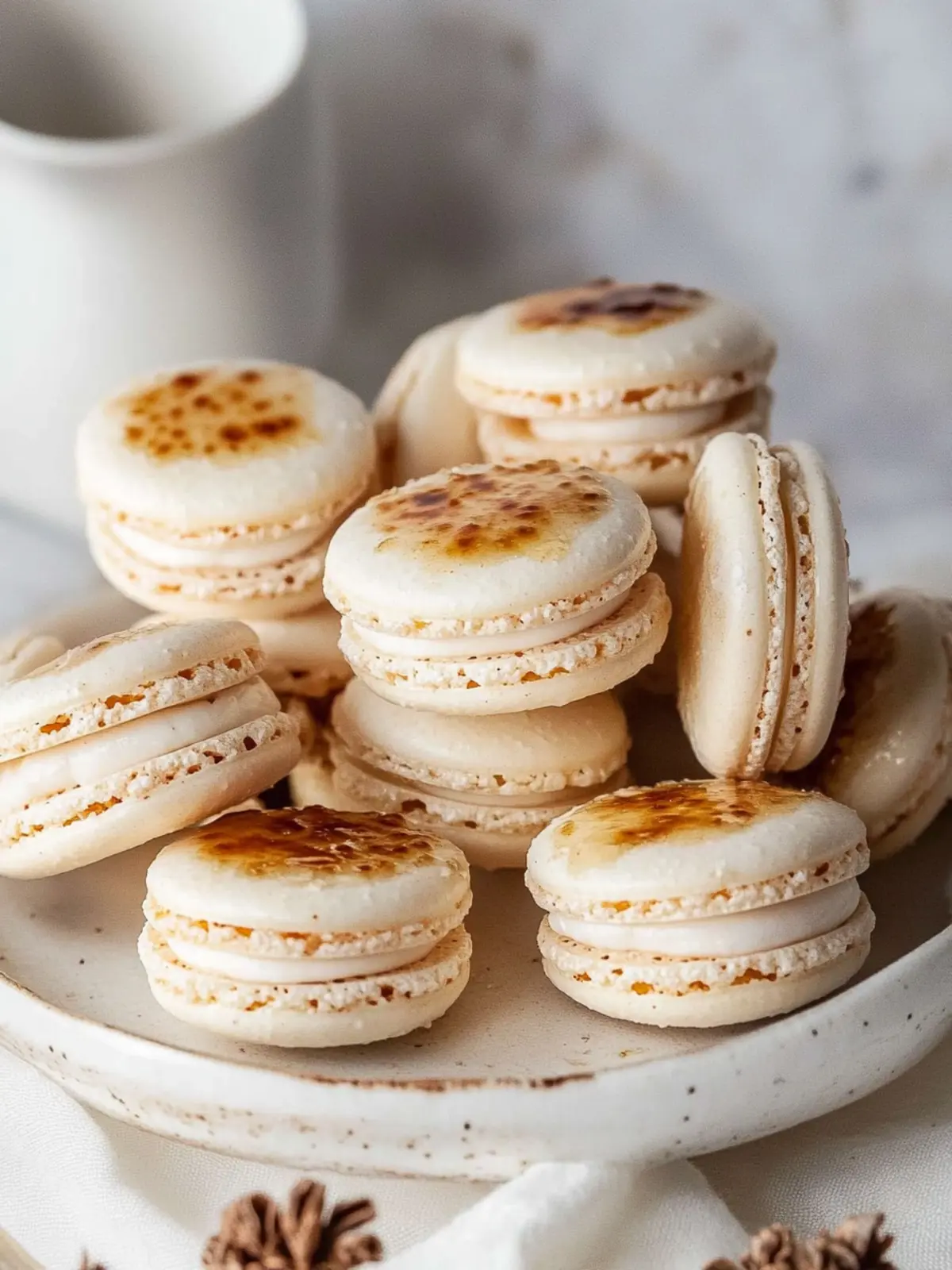Creme Brûlée Macarons