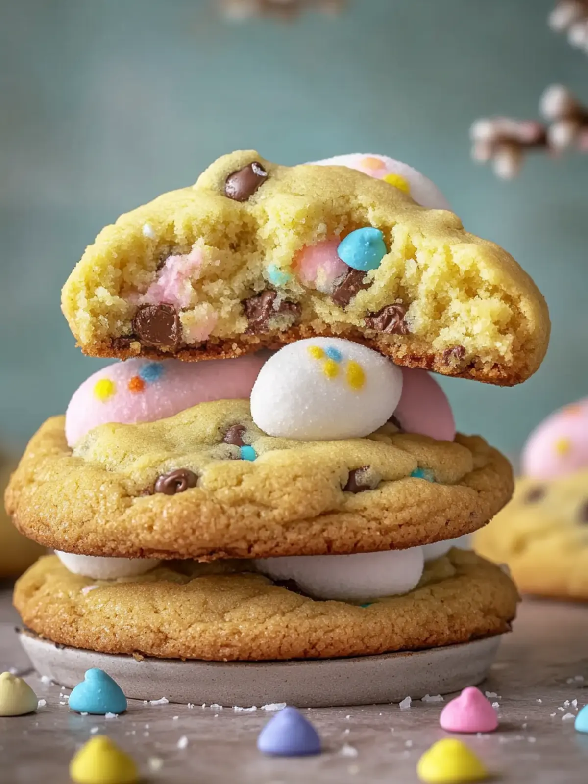 Irresistible Chocolate Chip Peep Stuffed Easter Cookies