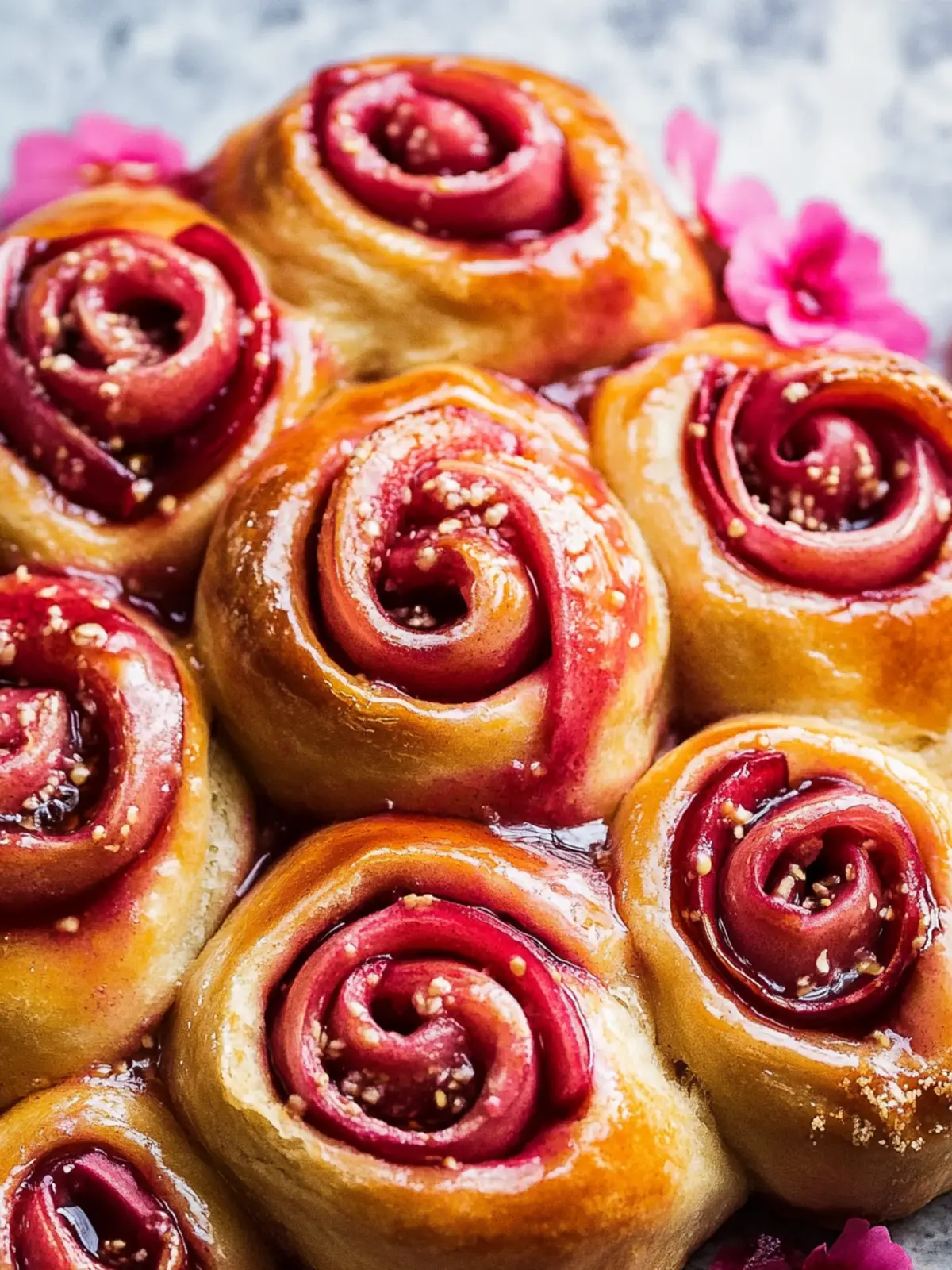 Vegan rhubarb and ginger buns