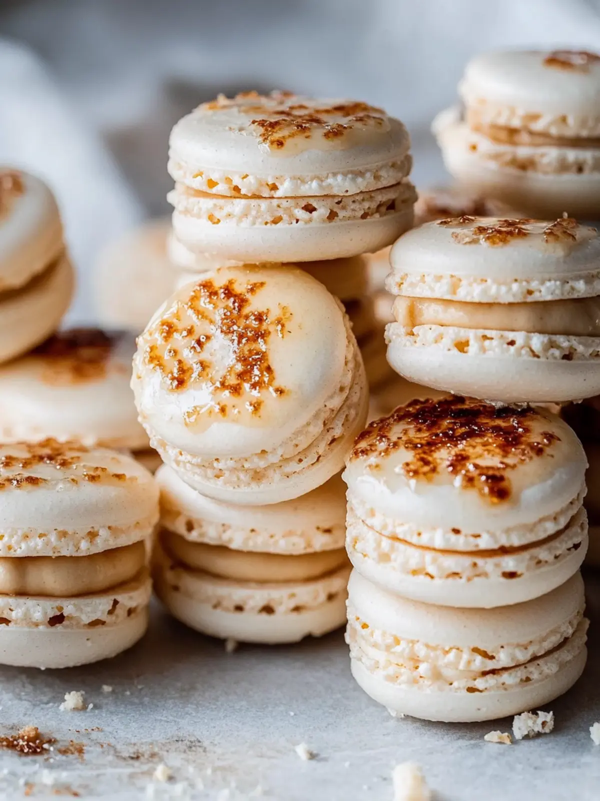 Creme Brûlée Macarons