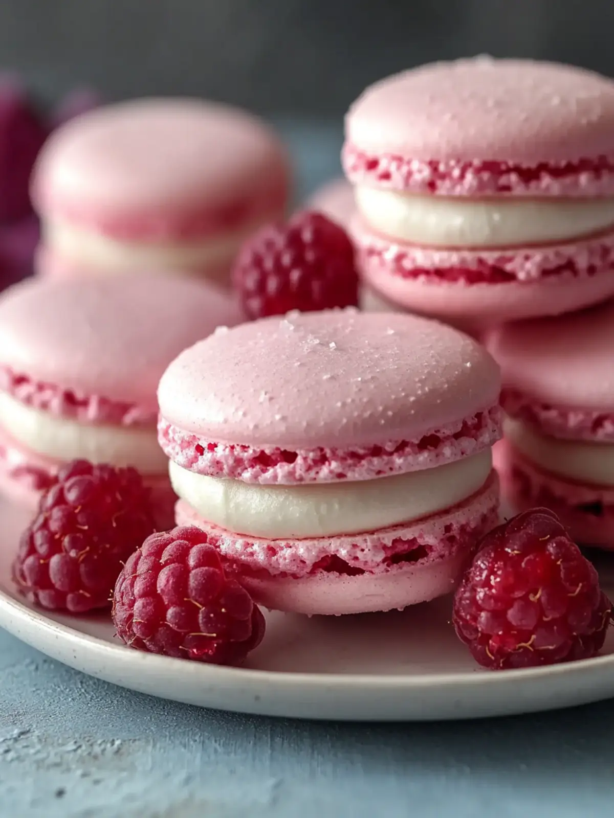 Raspberry Macarons
