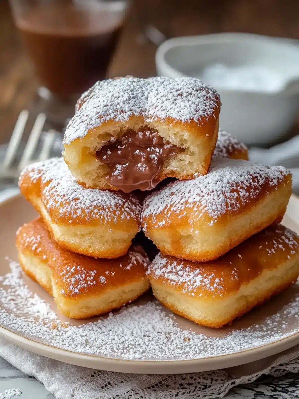 Air Fryer Nutella Stuffed Beignets