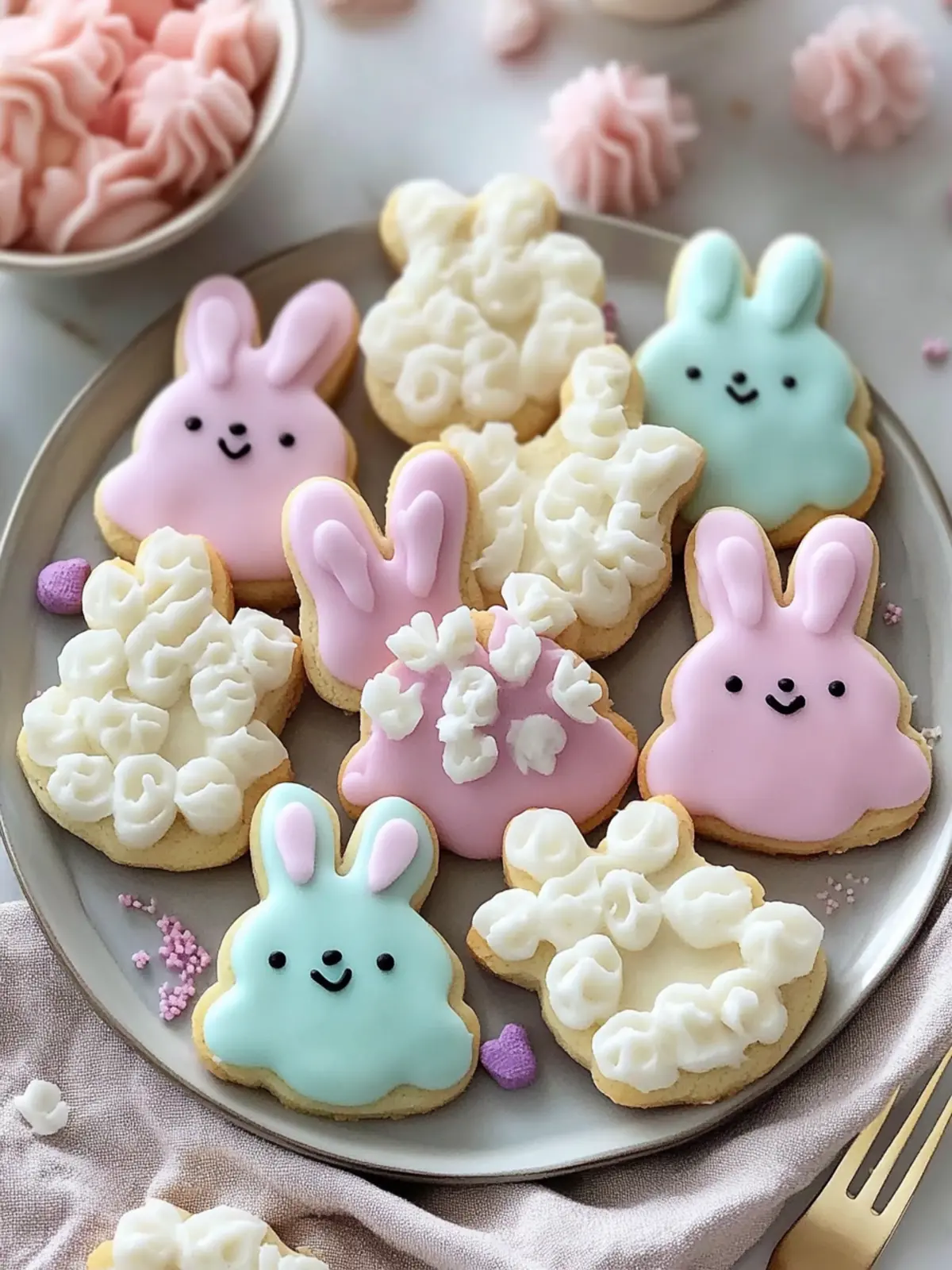 Soft Buttercream Bunny Cookies