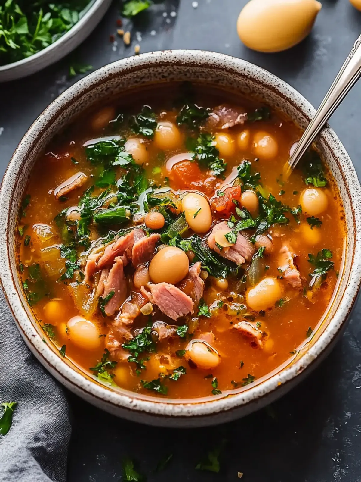 Spicy Ham and Bean Soup