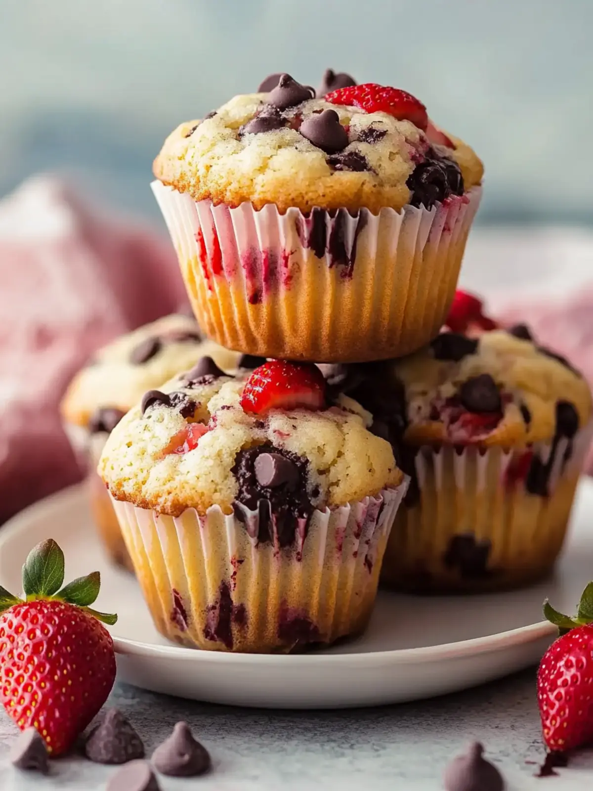 Strawberry Chocolate Chip Muffins