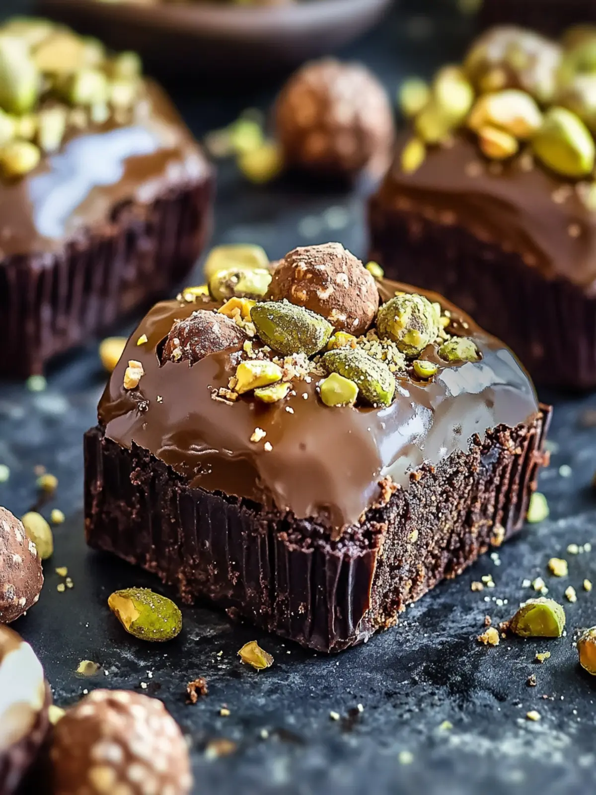 Pistachio Ferrero Rocher Brownies