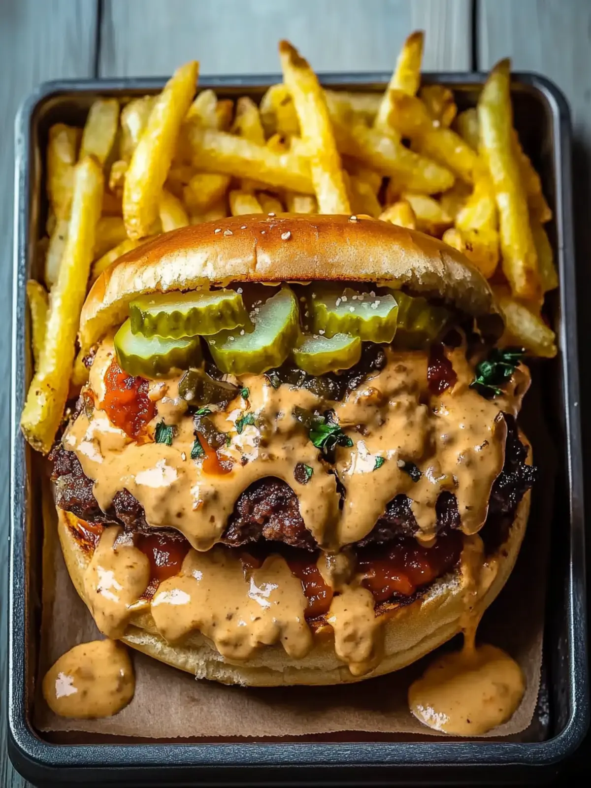 Hearty Smash Burger Fries