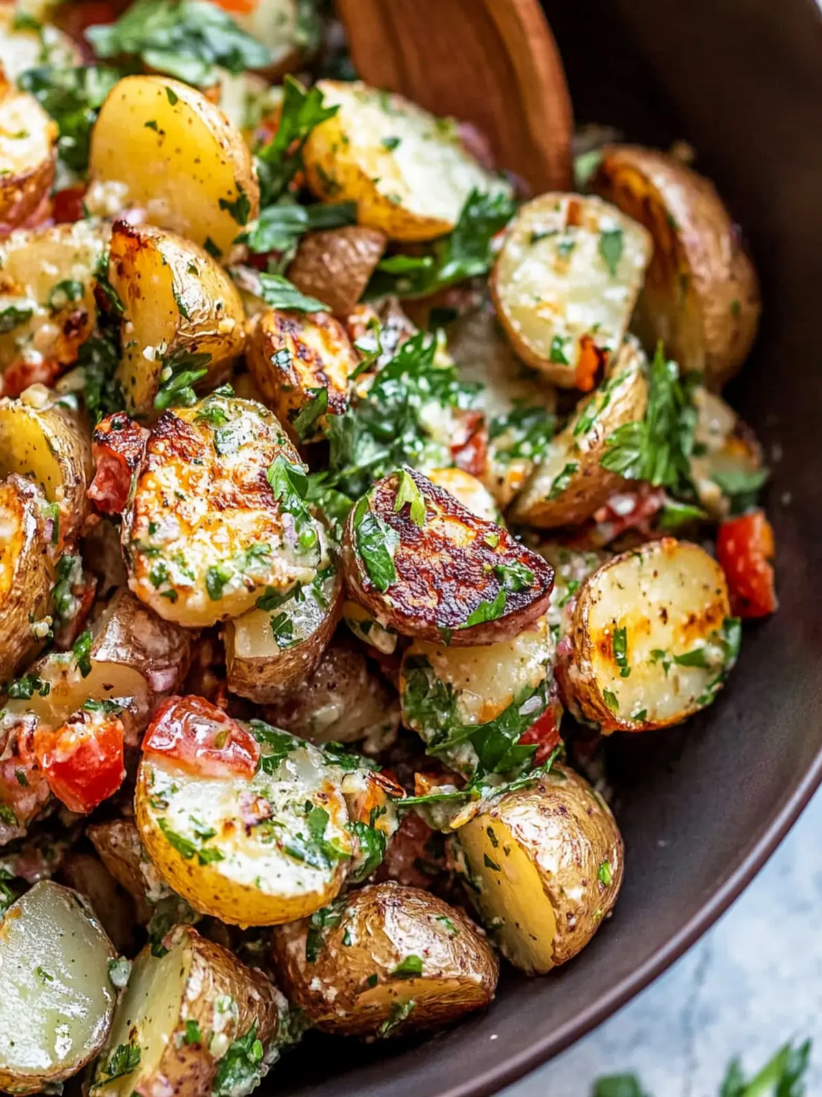 Irresistible Roasted Potato Salad with Creamy Pistachio Twist