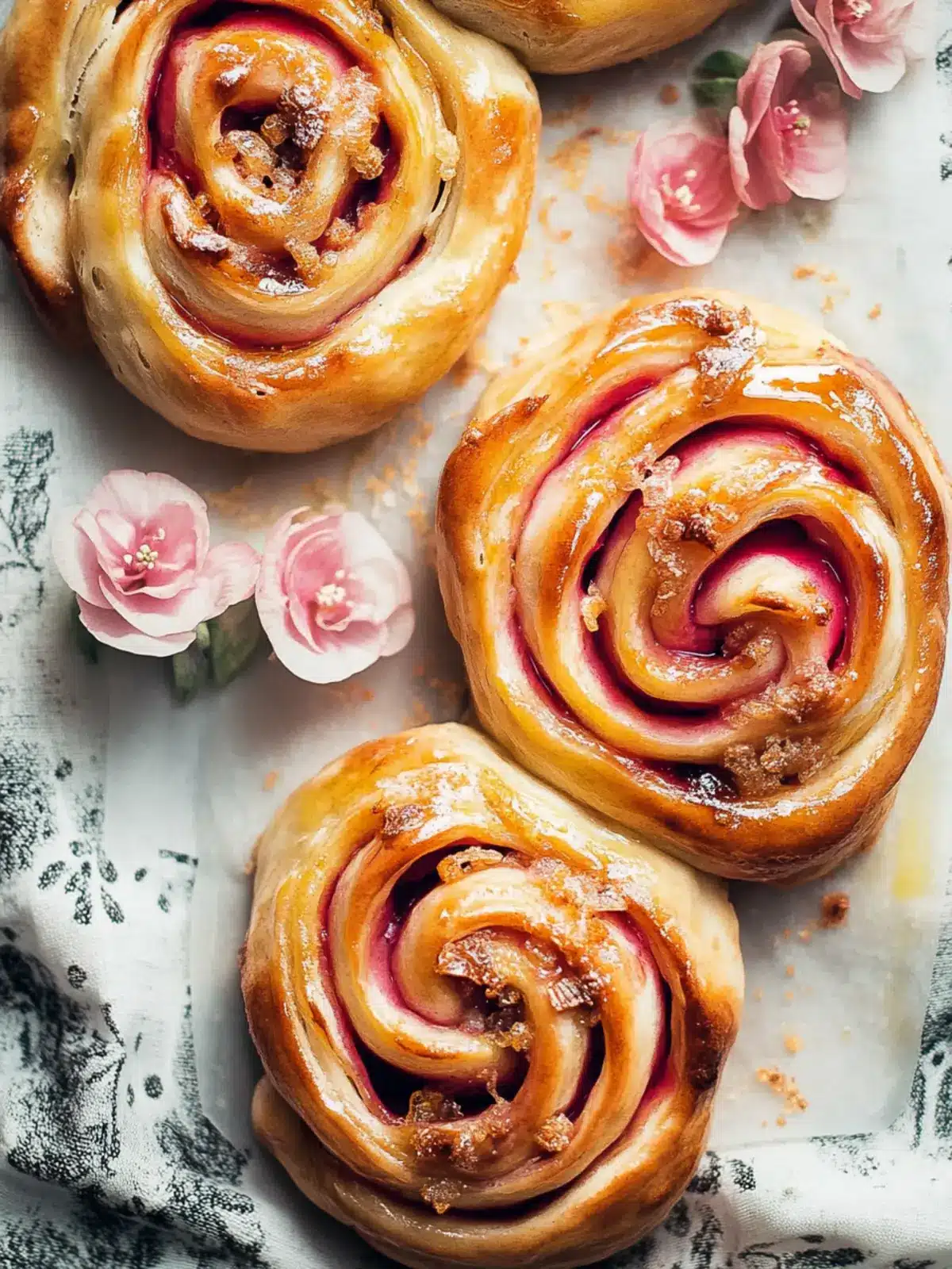 Vegan rhubarb and ginger buns