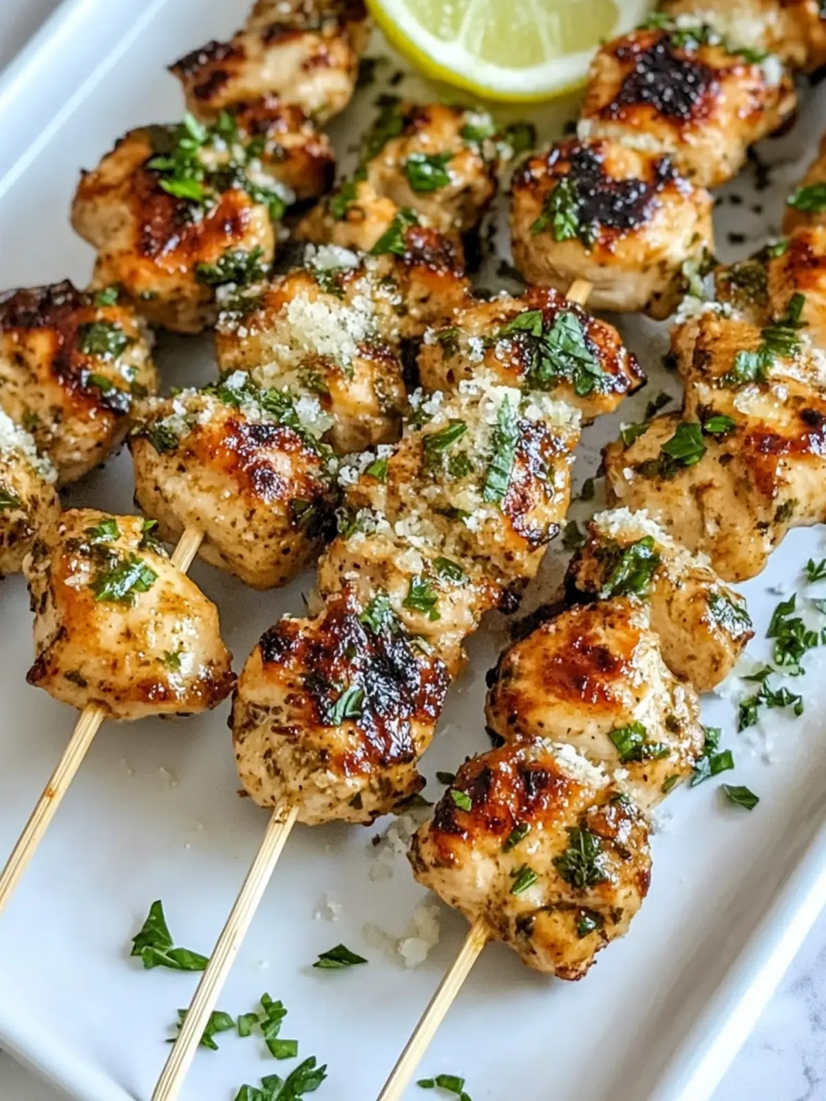 Ranch Garlic Parmesan Chicken Skewers