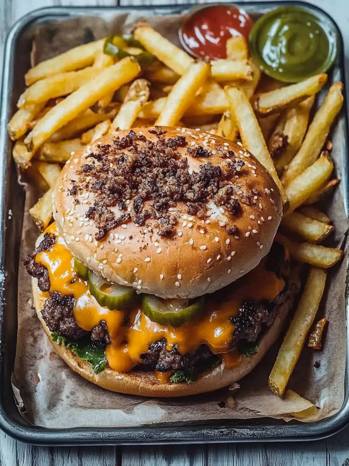 Hearty Smash Burger Fries