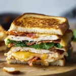 Turkey Melt with Cheddar, Spinach, and Bacon