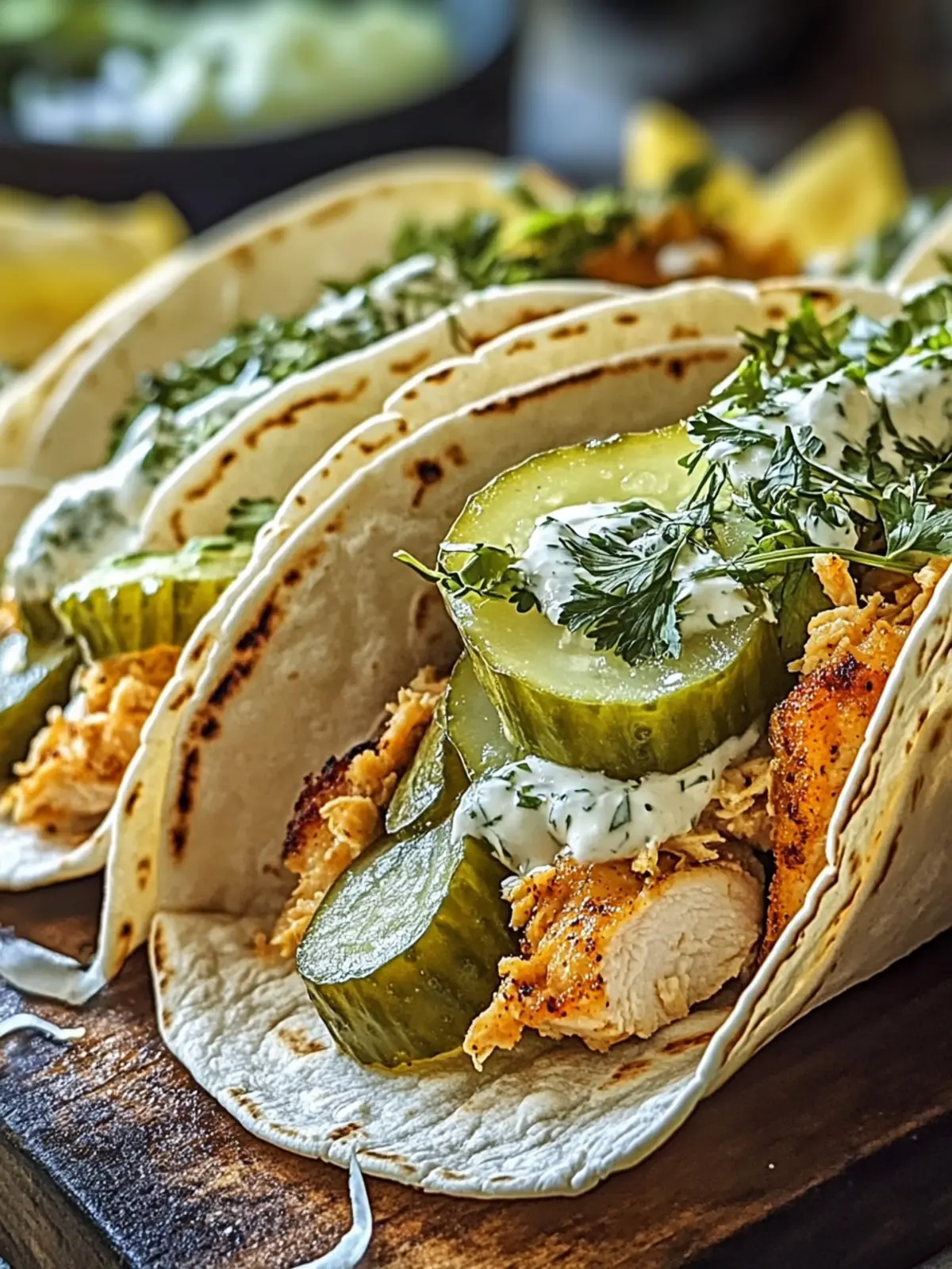 Dill Pickle Ranch Smash Chicken Tacos
