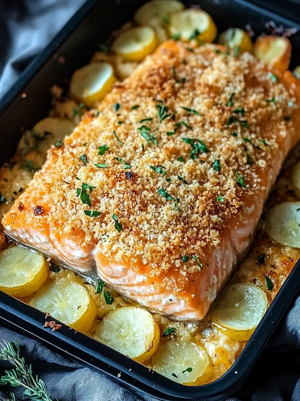 Crispy Parmesan Salmon Bake