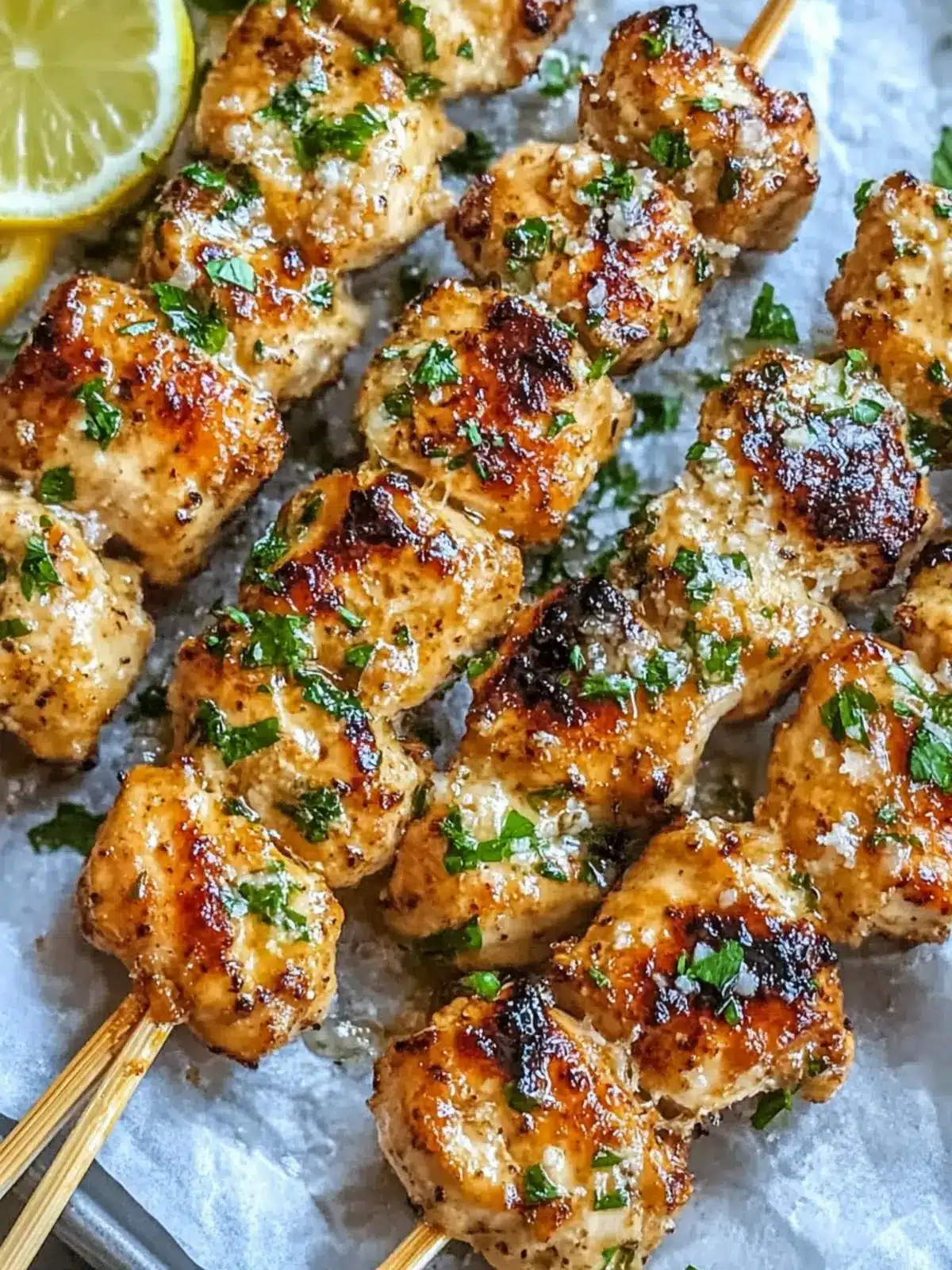 Ranch Garlic Parmesan Chicken Skewers