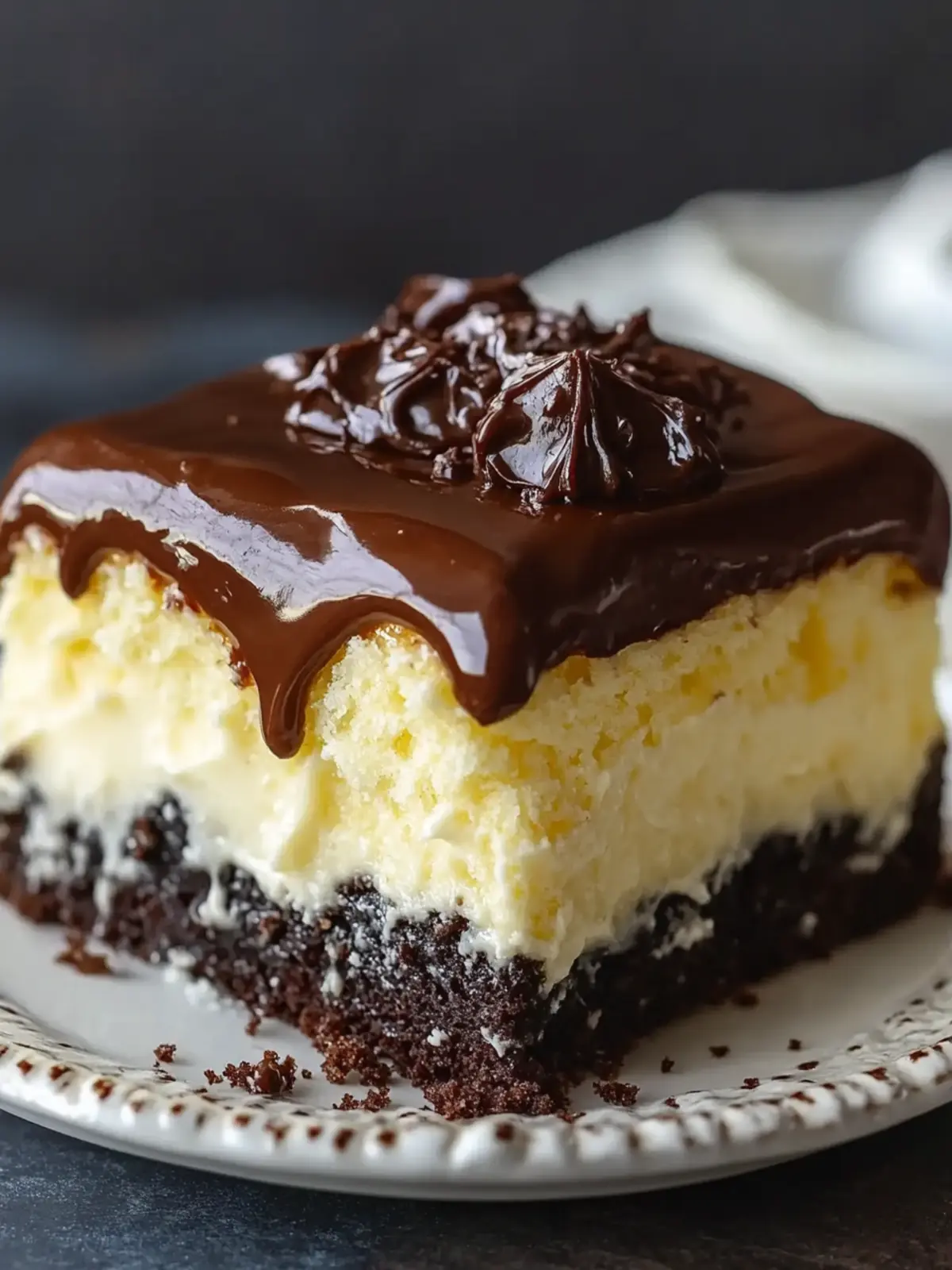 Boston Cream Poke Cake