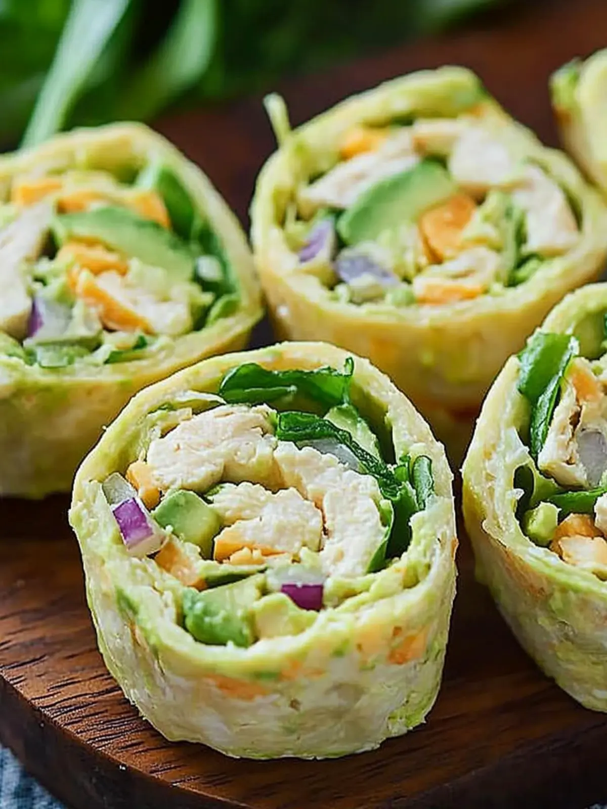 Chicken Avocado Salad Roll Ups