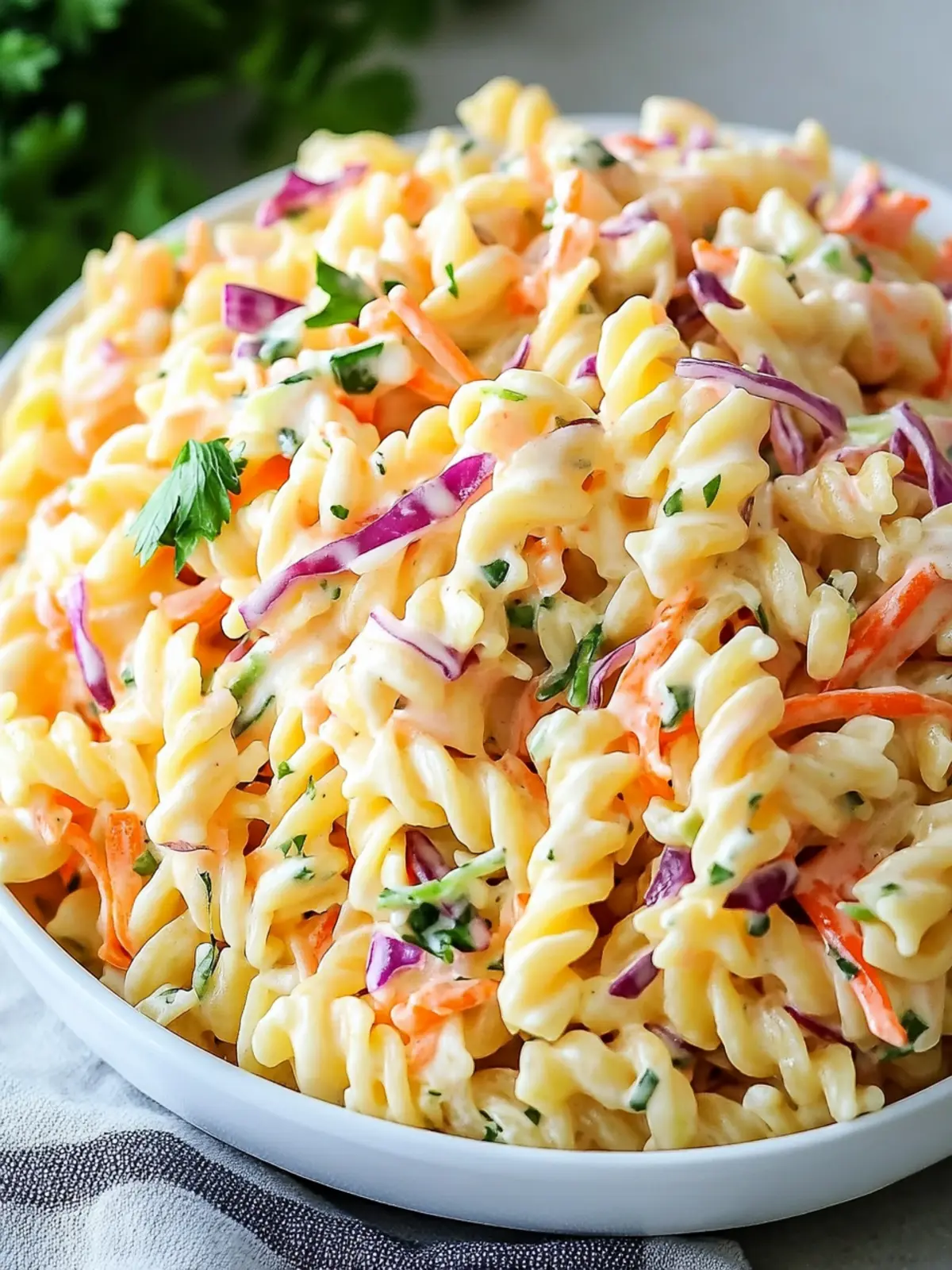Delicious Coleslaw Pasta Salad
