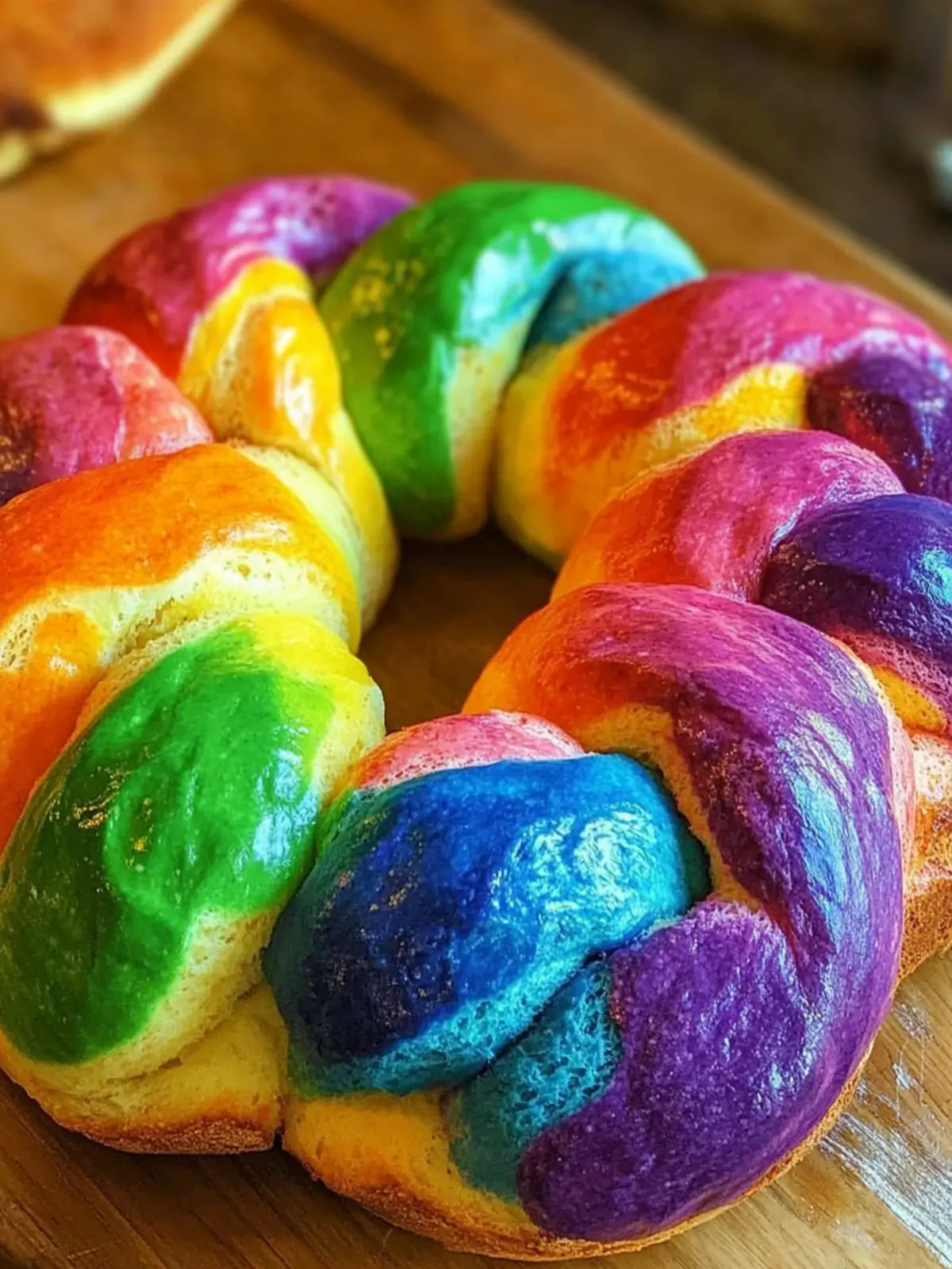 Rainbow Challah Bread