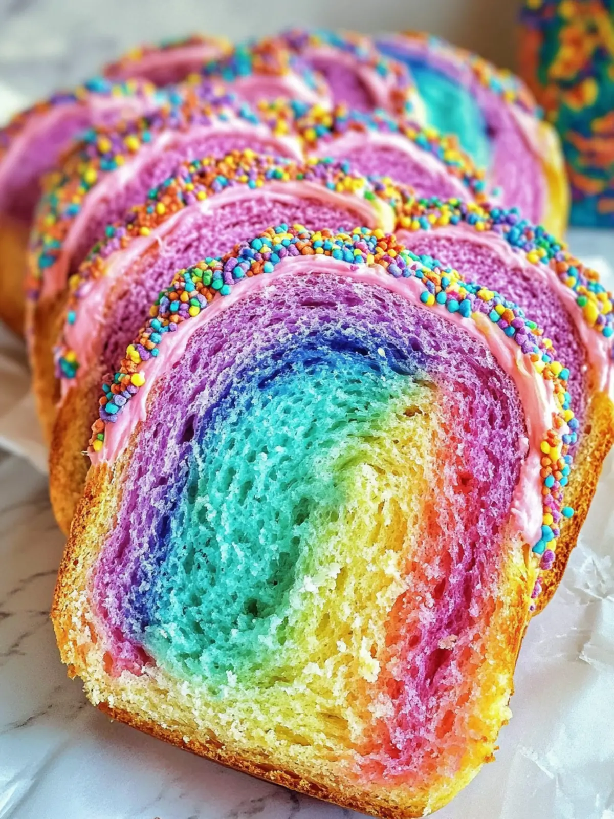 Tie Dye Rainbow Bread