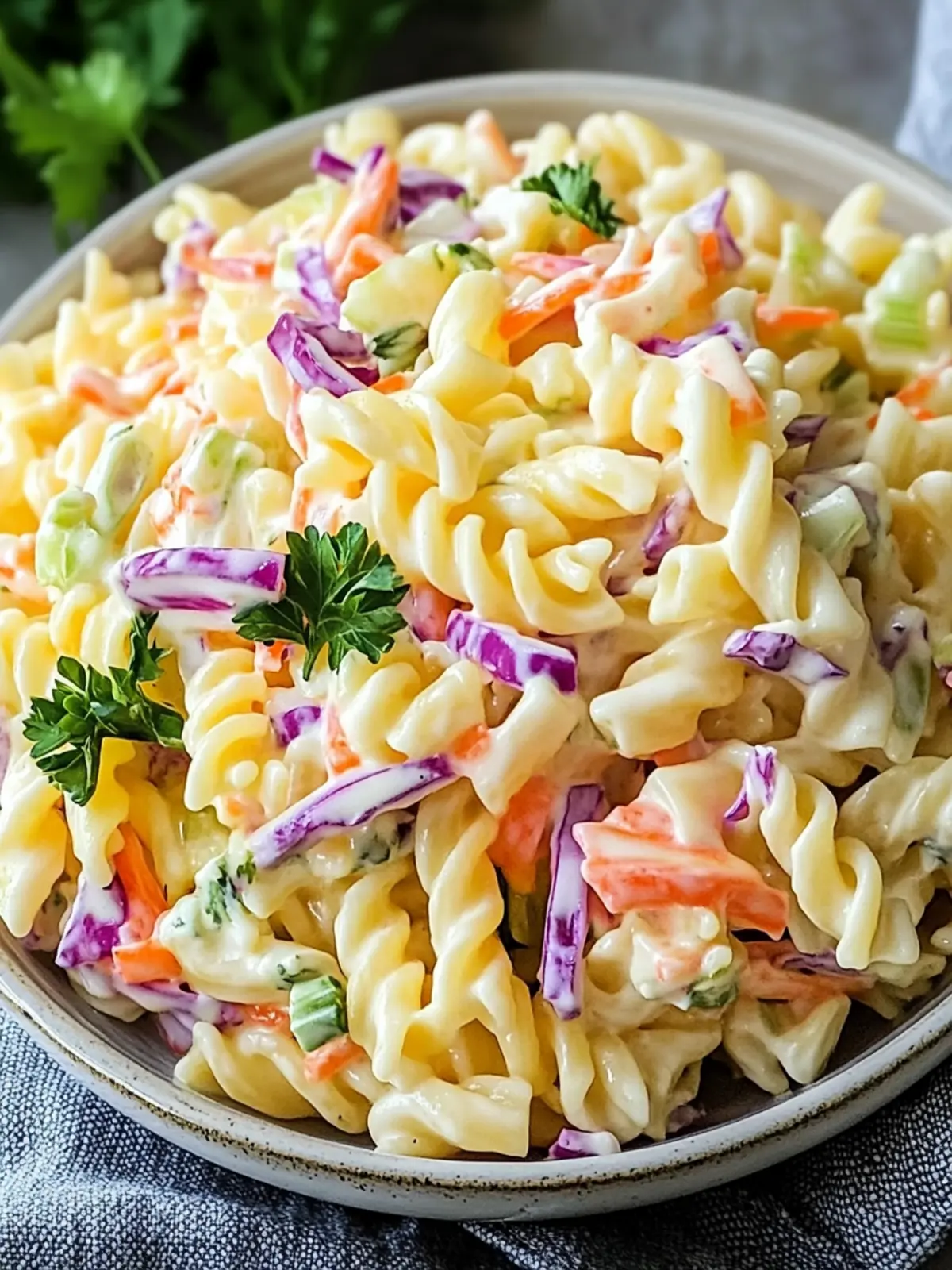 Delicious Coleslaw Pasta Salad