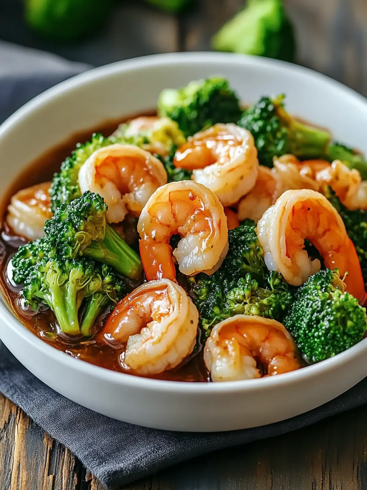 Shrimp and Broccoli with Brown Sauce