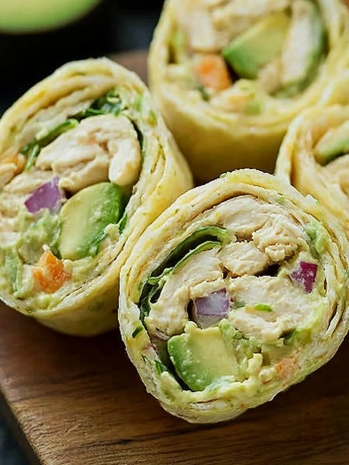 Chicken Avocado Salad Roll Ups