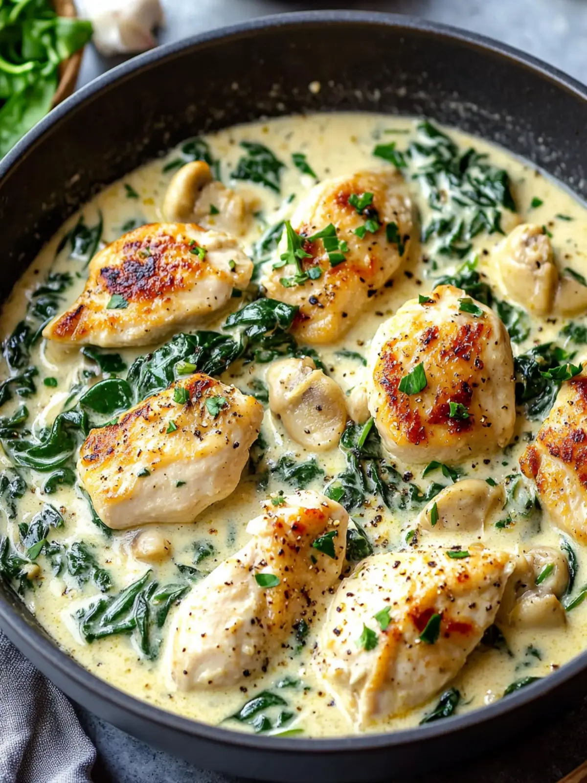 Keto Creamy Chicken with Spinach