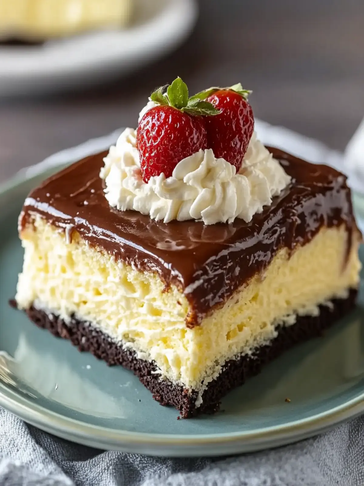Boston Cream Poke Cake