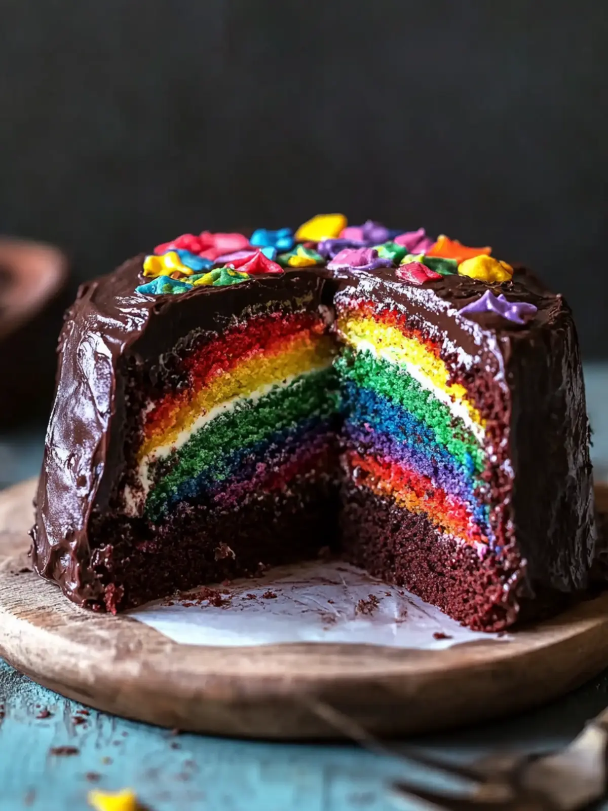 Chocolate Rainbow Cake