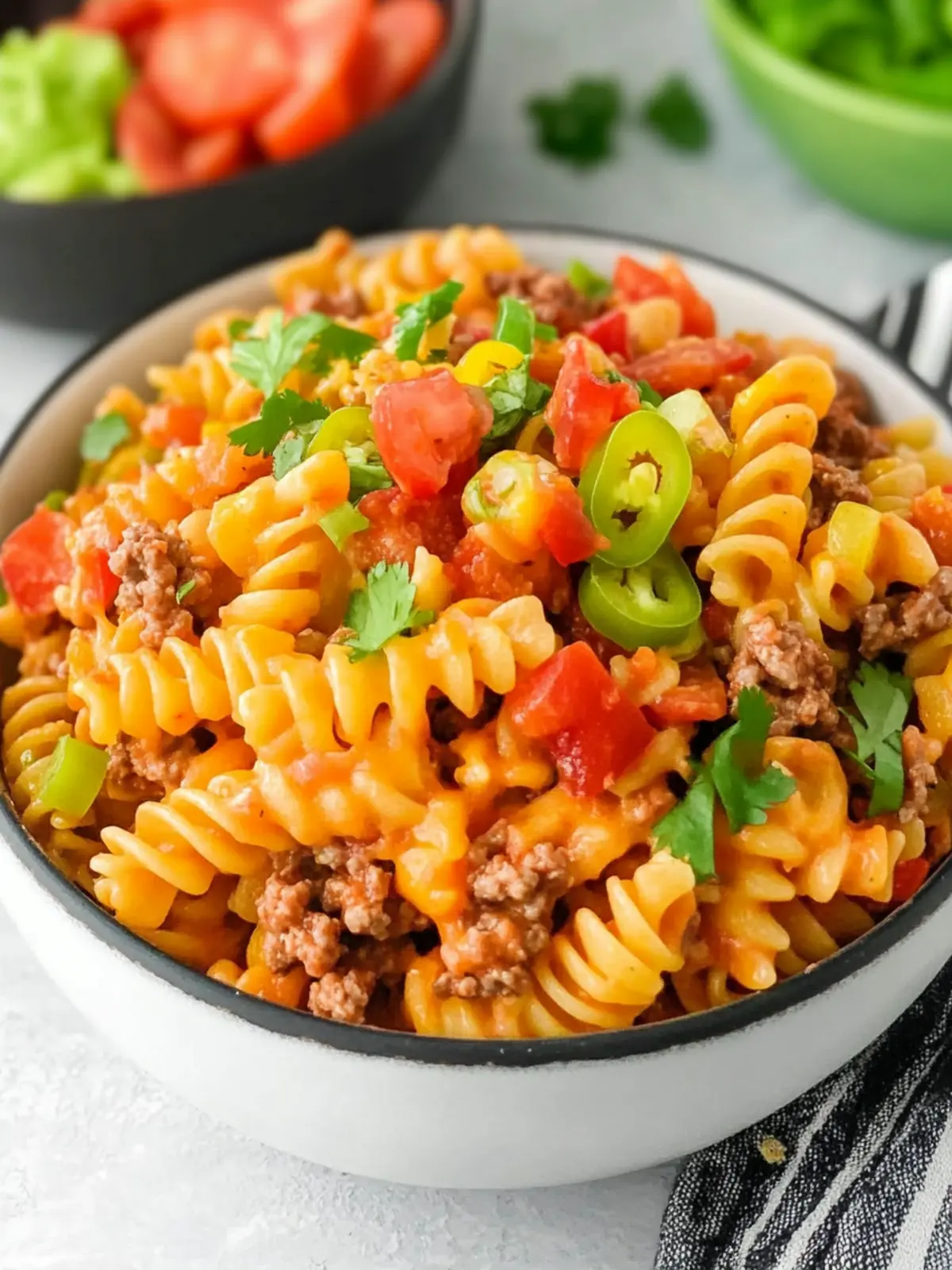 Cheesy Taco Pasta Salad with Catalina