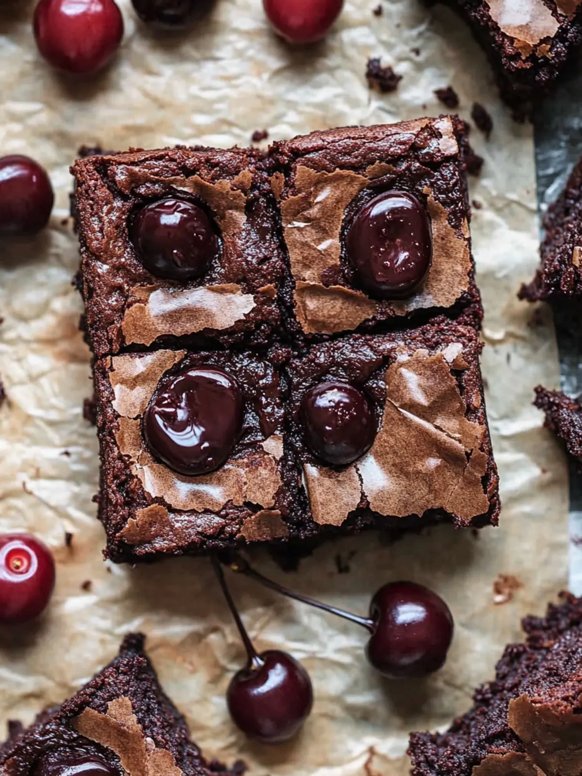 Roasted Chocolate Cherry Brownies
