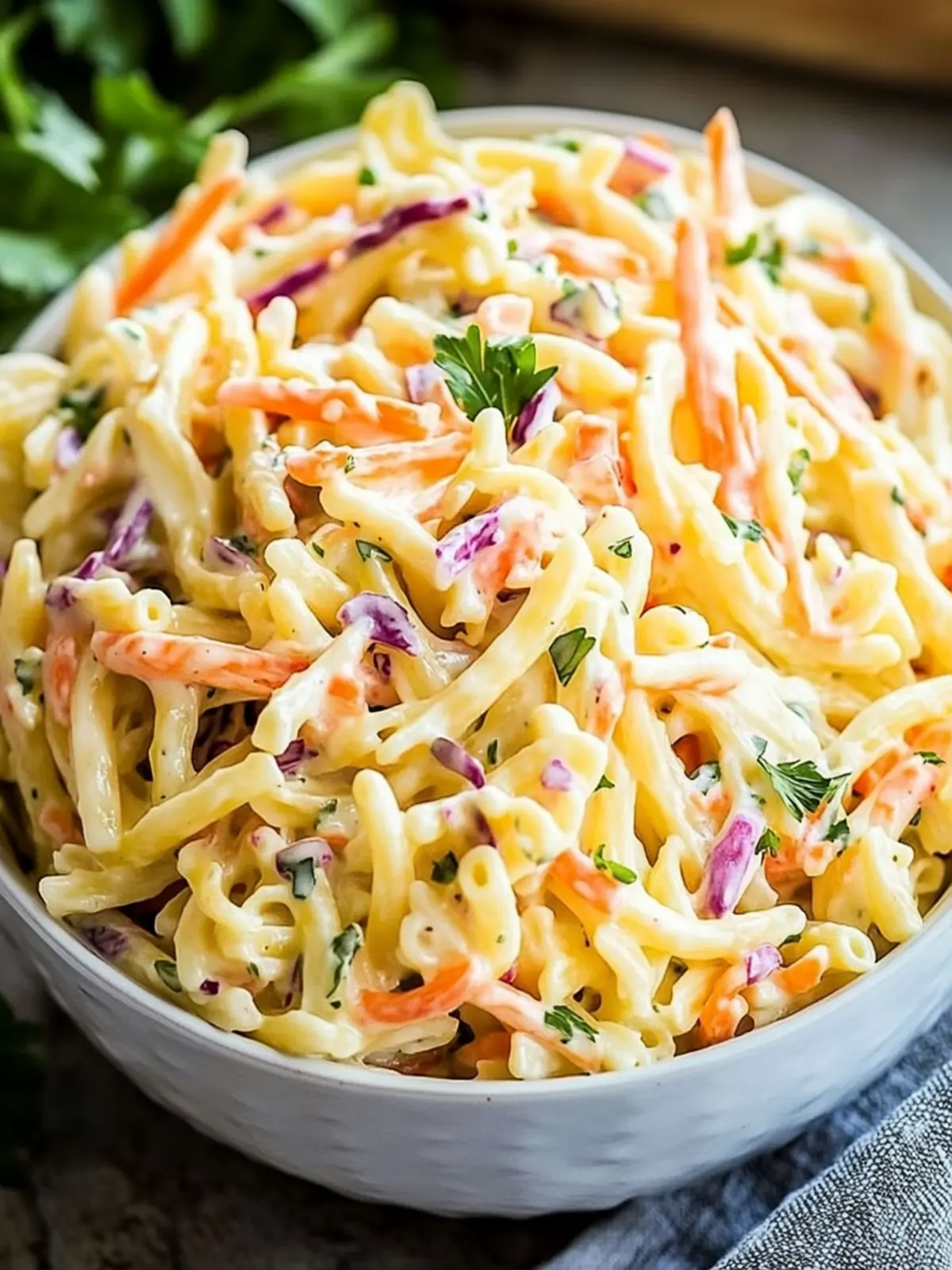 Delicious Coleslaw Pasta Salad