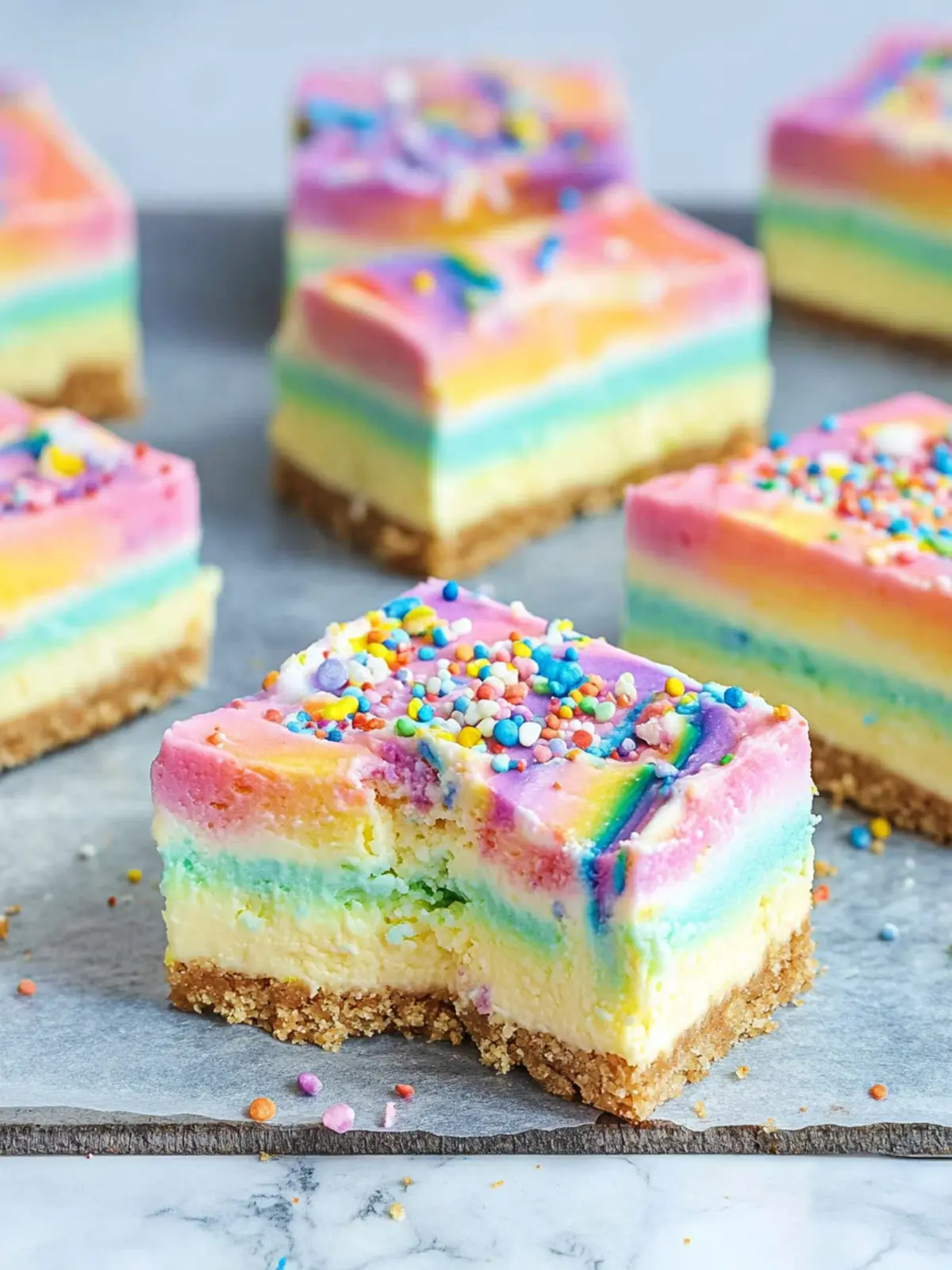 Rainbow Cheesecake Bars
